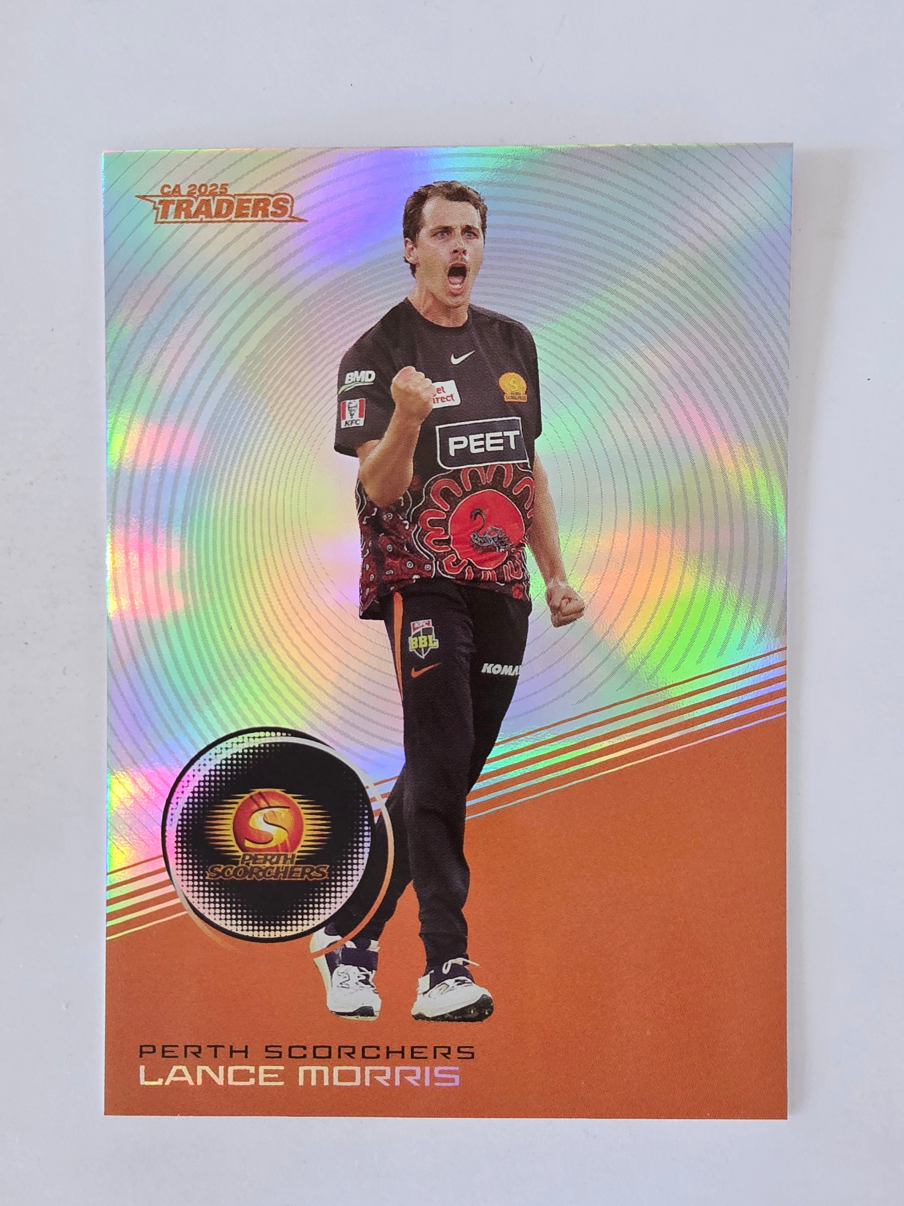 2025/26 Cricket Traders | Silver Parallel | #S119 | Lance Morris | Perth Scorcher