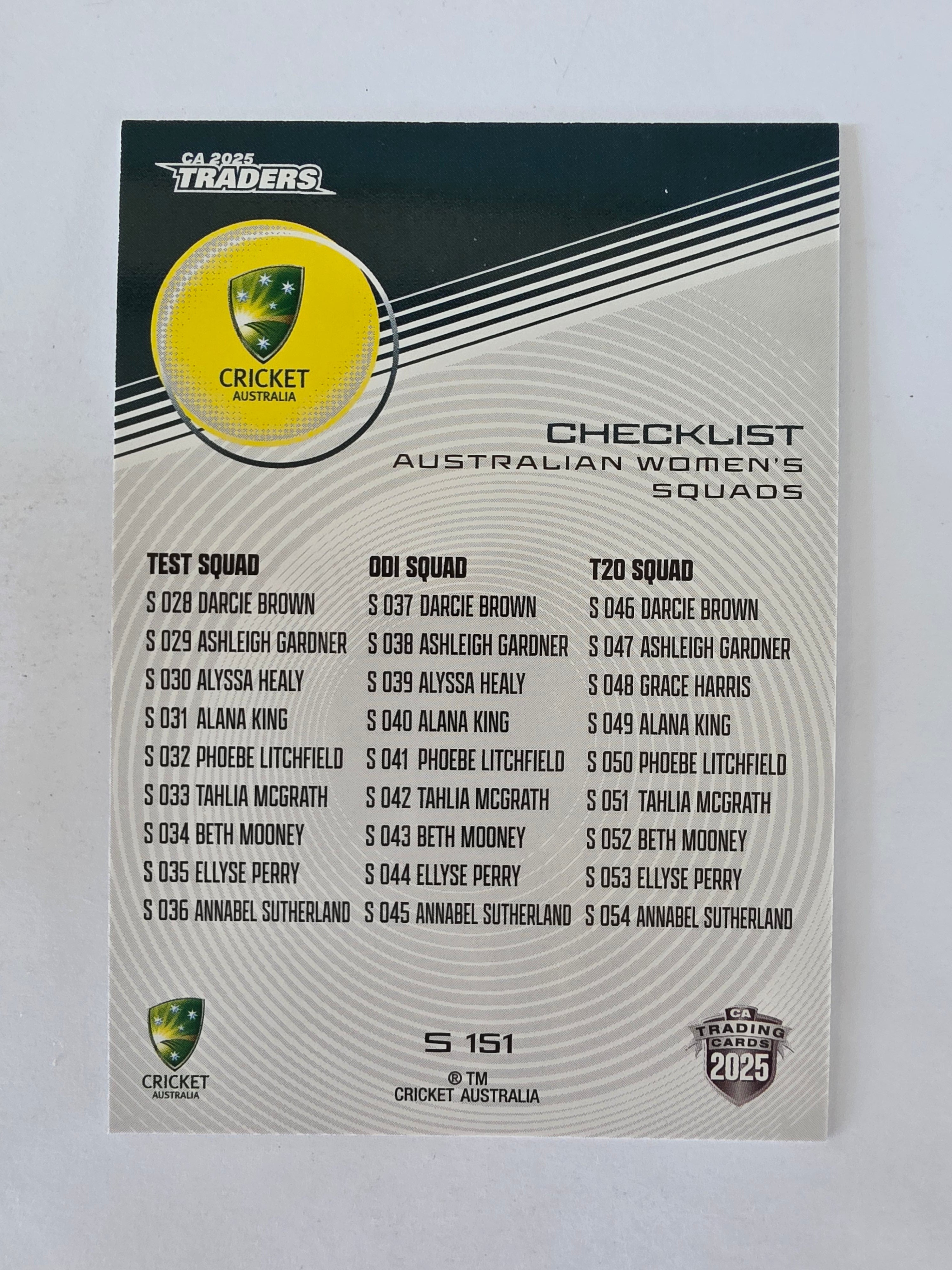 2025/26 Cricket Traders | Silver Parallel | #S151 | Checklist Australian Squads