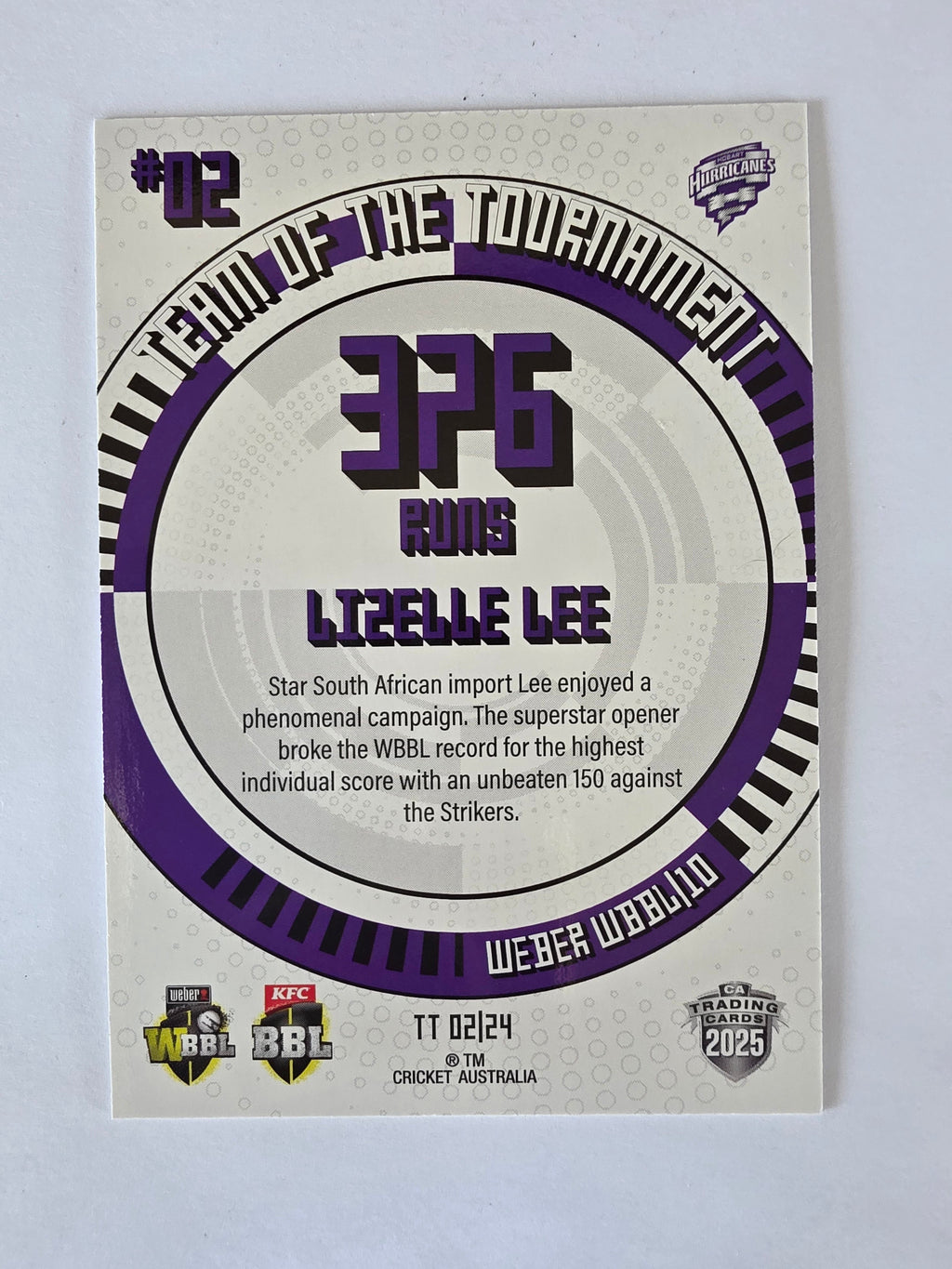 2025/26 Cricket Traders |Team of the Tournament | #TT02 | Lizelle Lee