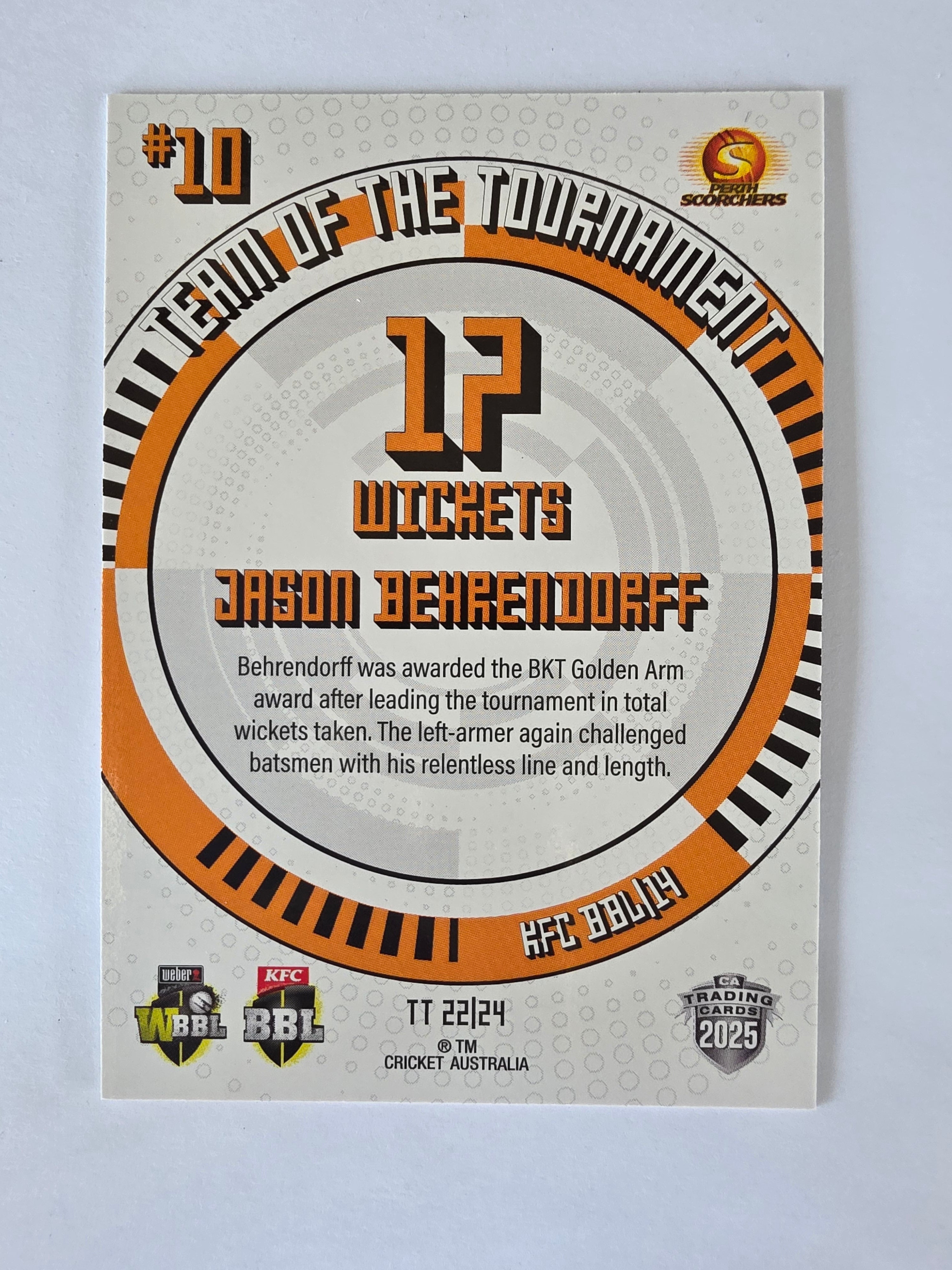 2025/26 Cricket Traders |Team of the Tournament | #TT22 | Jason Behrendorff