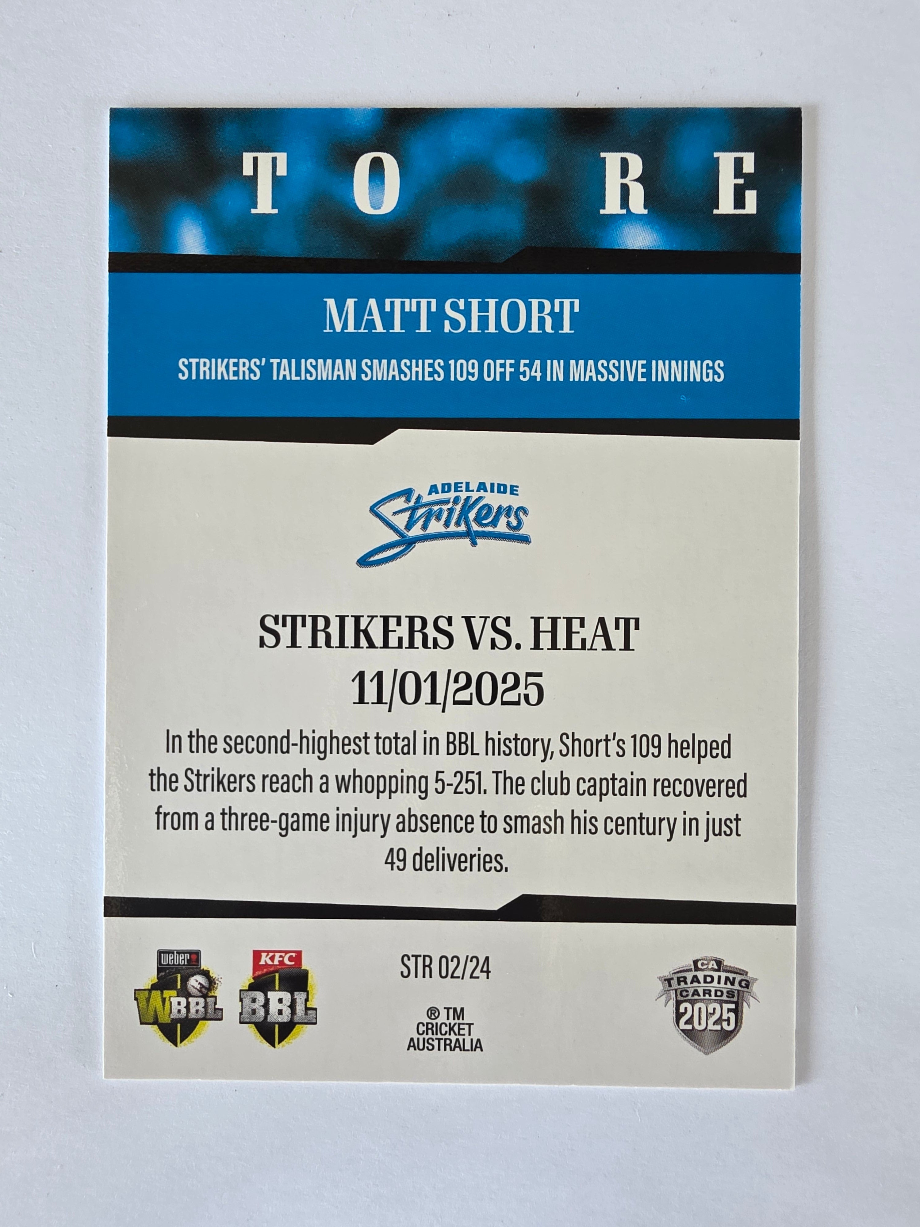 2025/26 Cricket Traders | 24/25 Season to Remember | #STR02 | Matt Short