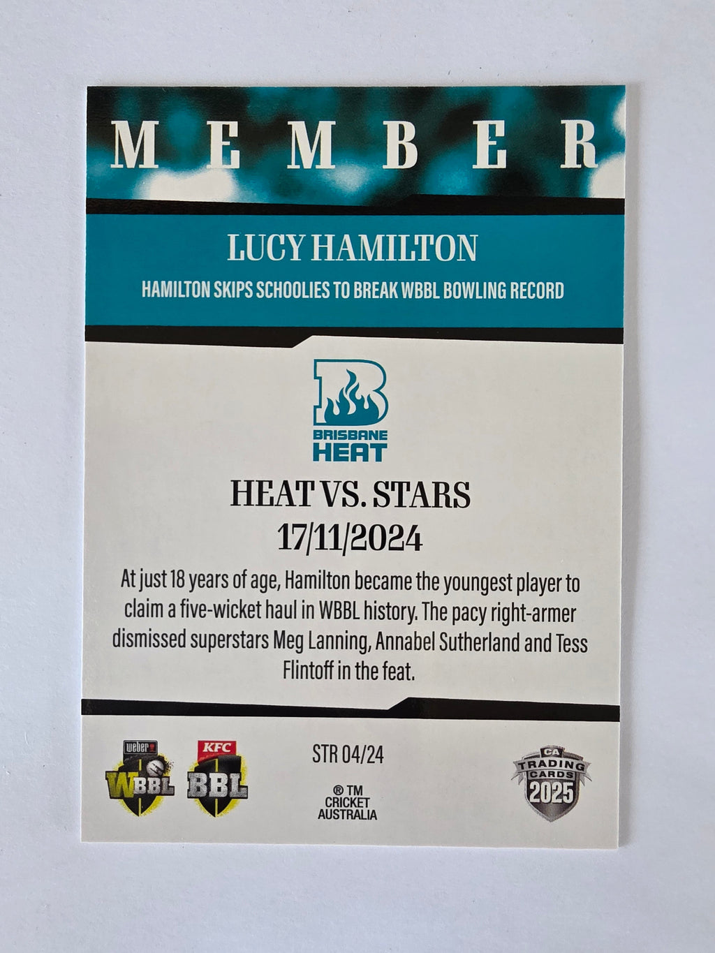 2025/26 Cricket Traders | 24/25 Season to Remember | #STR04 | Lucy Hamilton