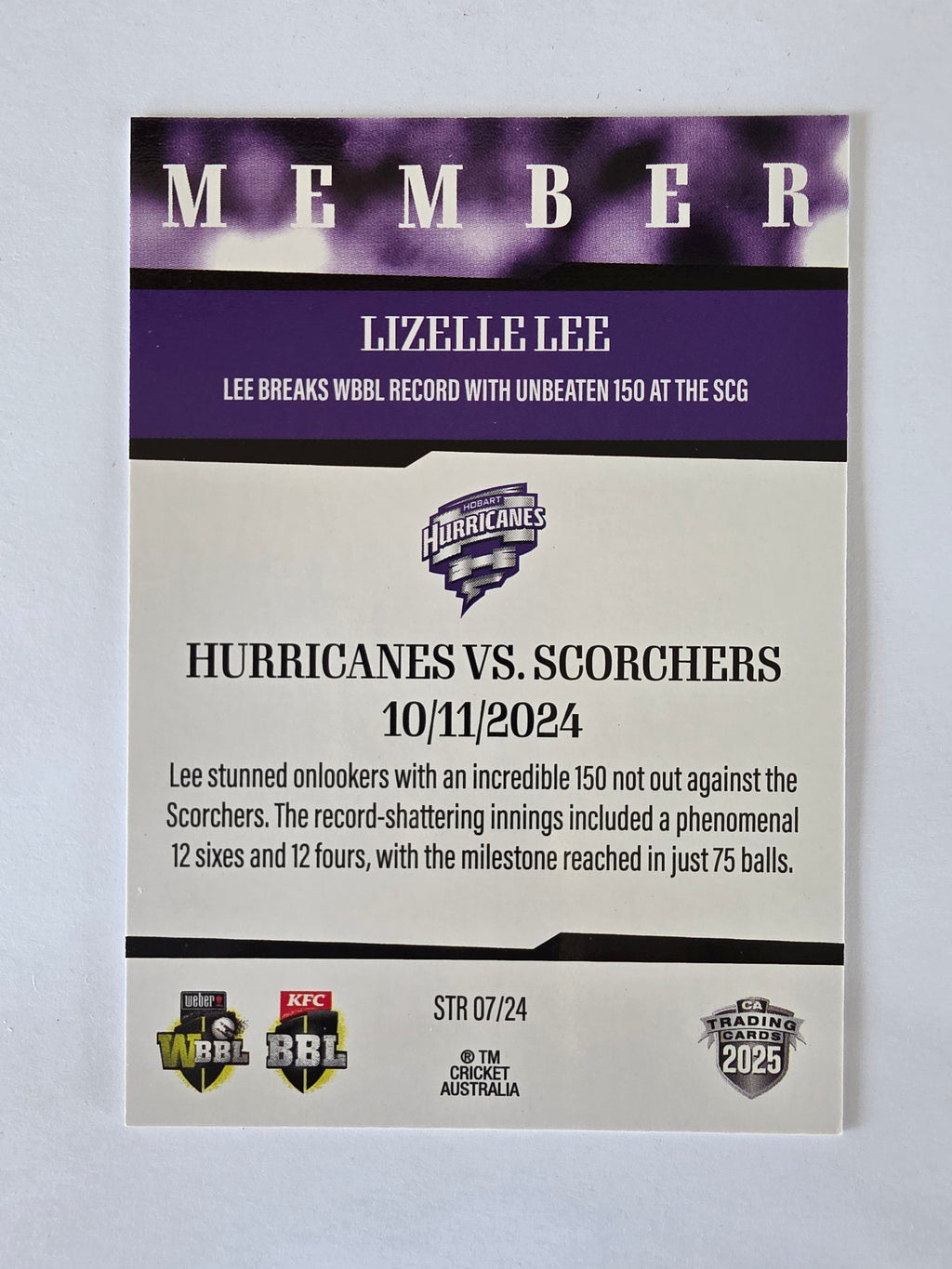 2025/26 Cricket Traders | 24/25 Season to Remember | #STR07 | Lizelle Lee