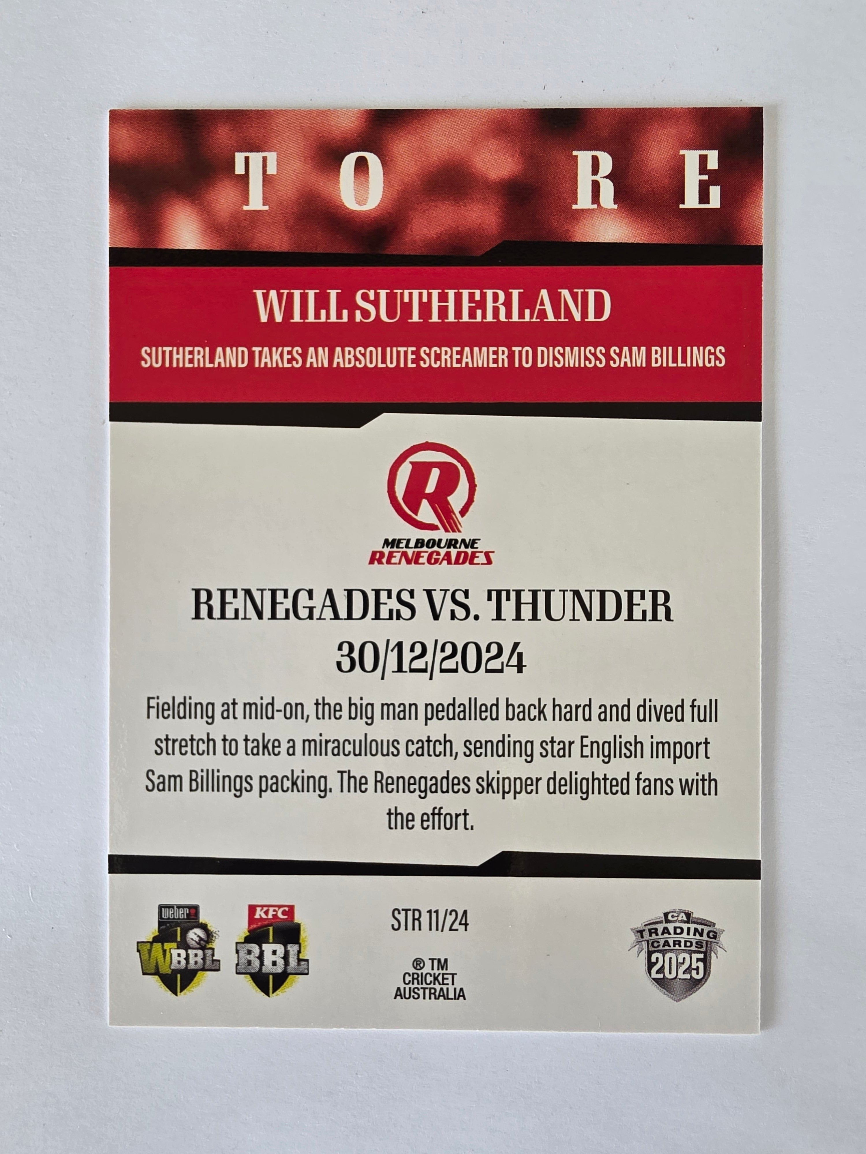 2025/26 Cricket Traders | 24/25 Season to Remember | #STR11 | Will Sutherland