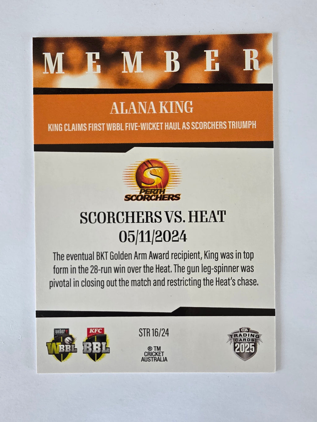 2025/26 Cricket Traders | 24/25 Season to Remember | #STR16 | Alana King