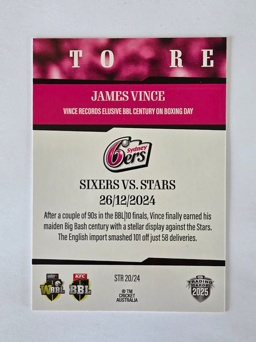 2025/26 Cricket Traders | 24/25 Season to Remember | #STR20 | James Vince