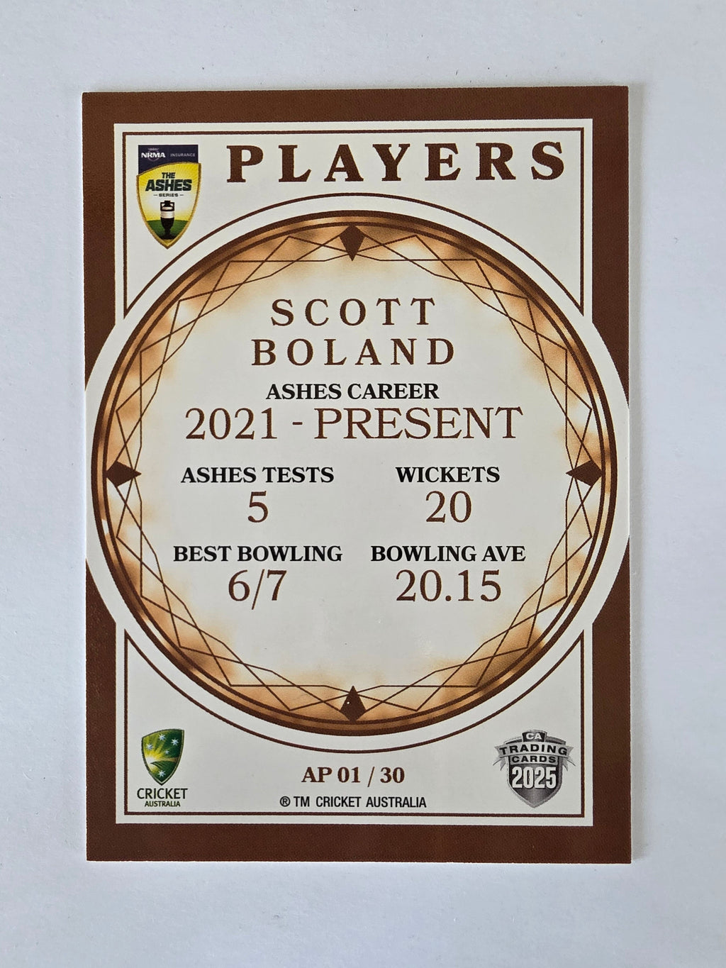 2025/26 Cricket Traders | Ashes Players | #AP01 | Scott Boland