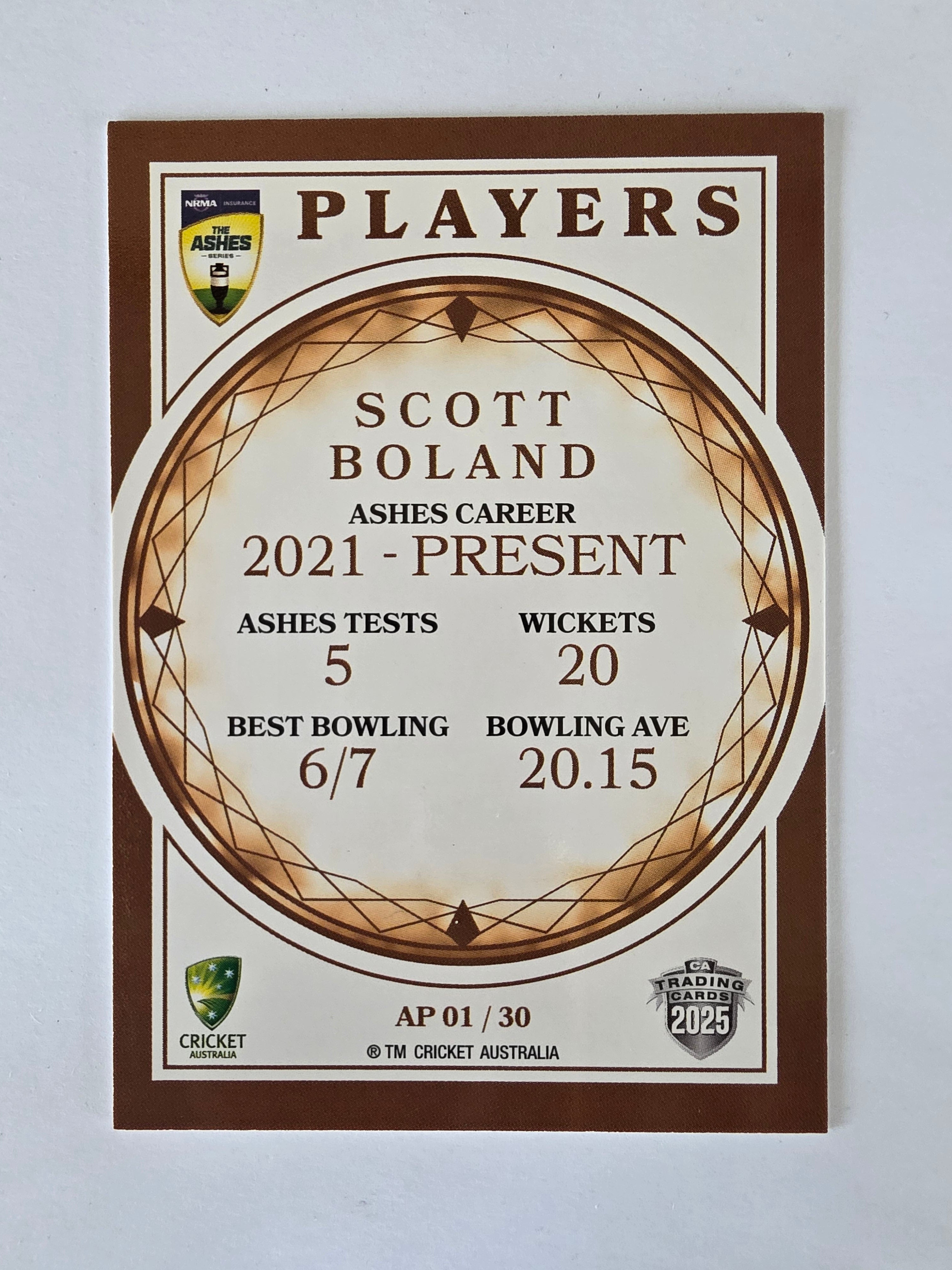 2025/26 Cricket Traders | Ashes Players | #AP01 | Scott Boland