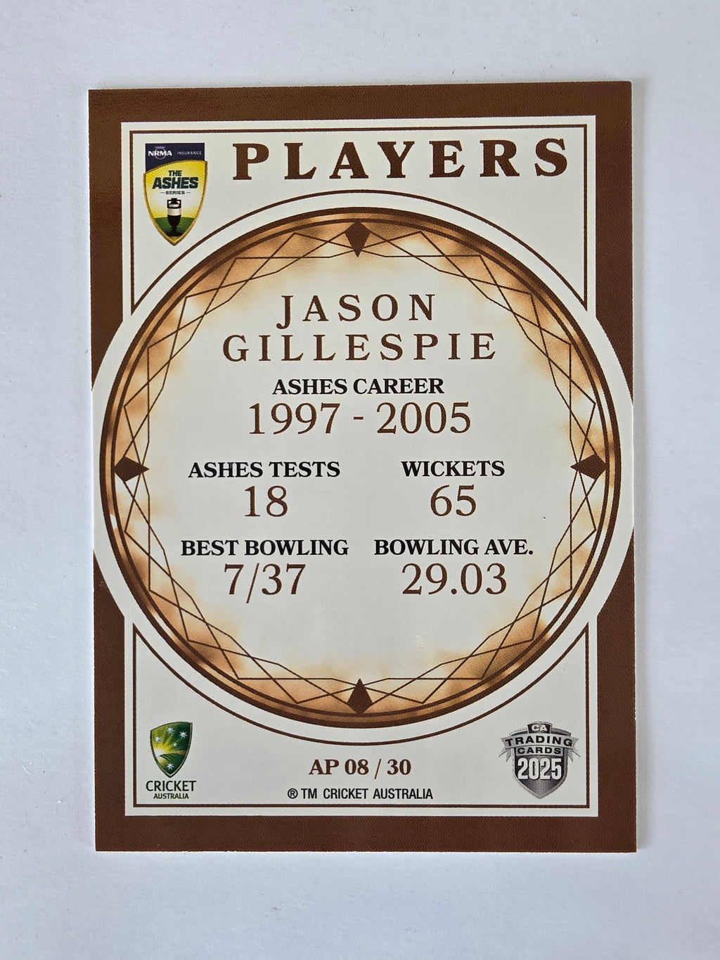 2025/26 Cricket Traders | Ashes Players | #AP08 | Jason Gillespie