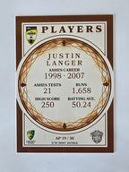 2025/26 Cricket Traders | Ashes Players | #AP19 | Justin Langer