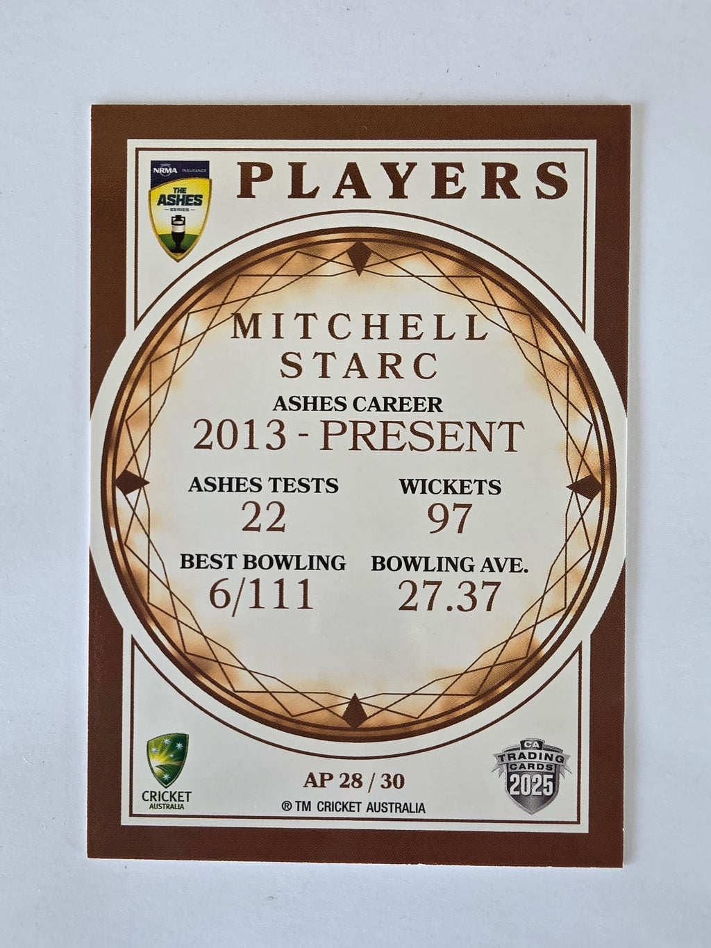 2025/26 Cricket Traders | Ashes Players | #AP28 | Mitchell Starc