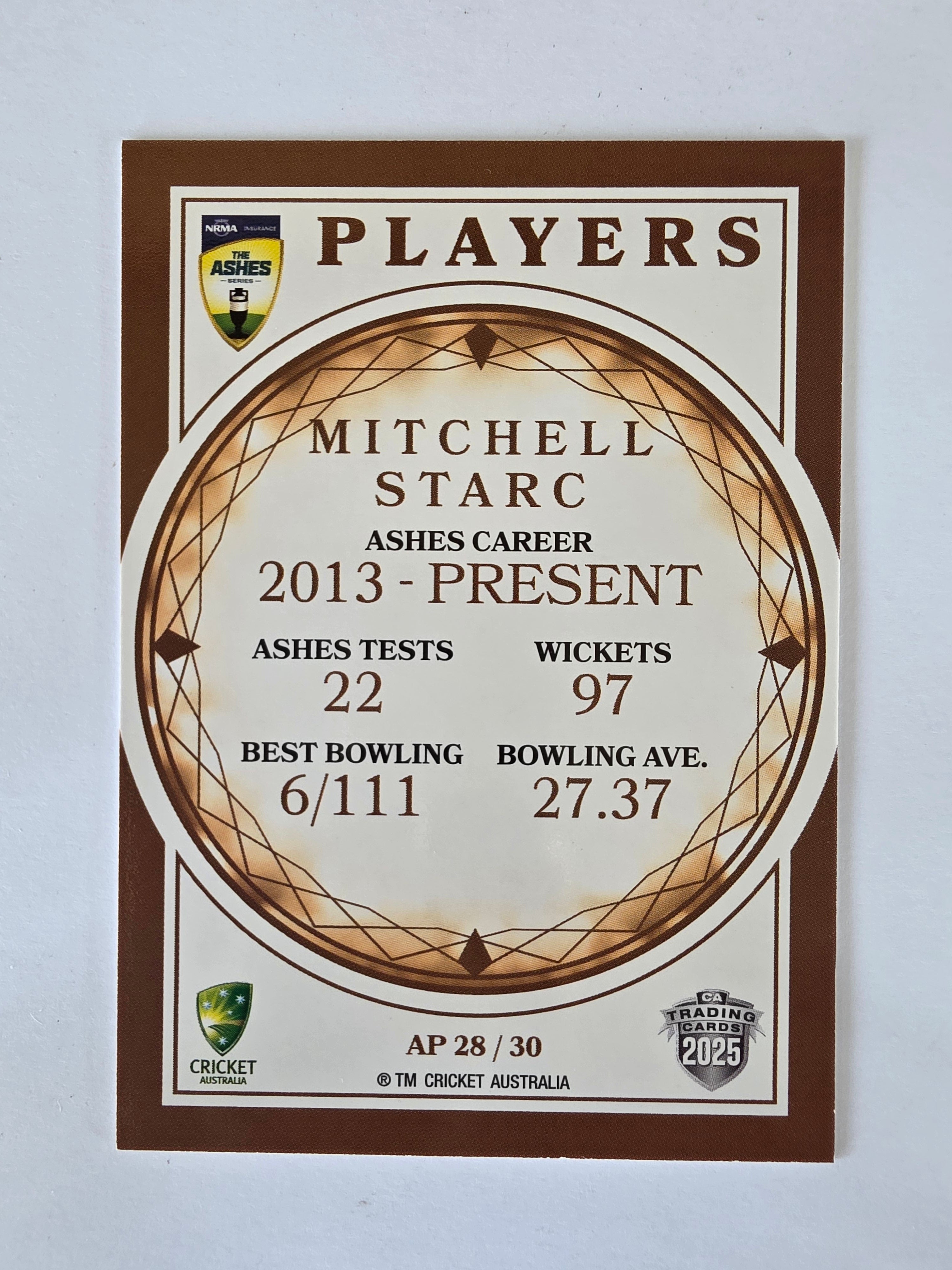 2025/26 Cricket Traders | Ashes Players | #AP28 | Mitchell Starc