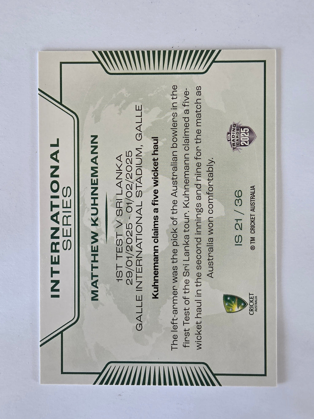 2025/26 Cricket Traders |International Series | #IS21 | Matthew Kuhnemann