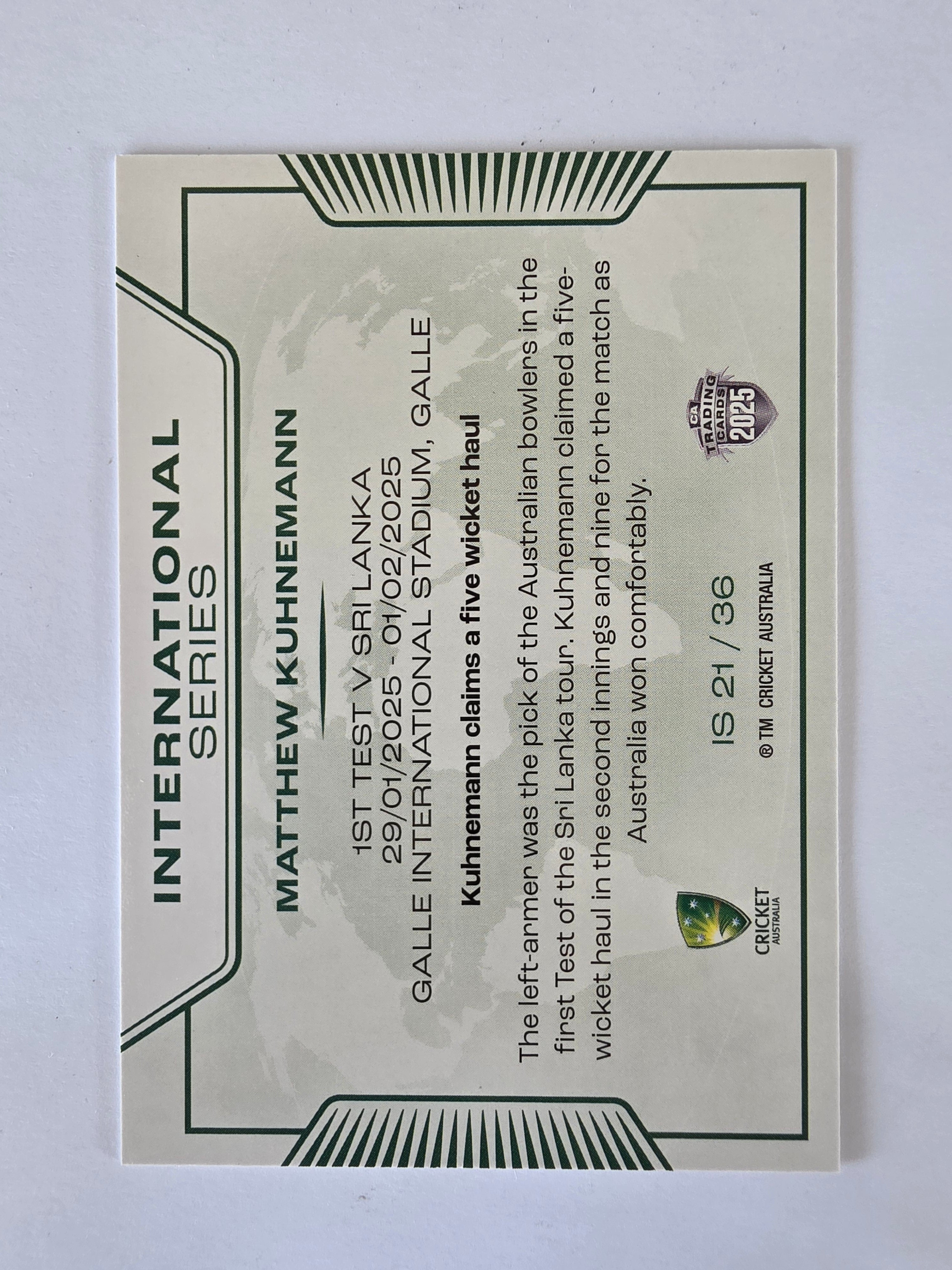 2025/26 Cricket Traders |International Series | #IS21 | Matthew Kuhnemann
