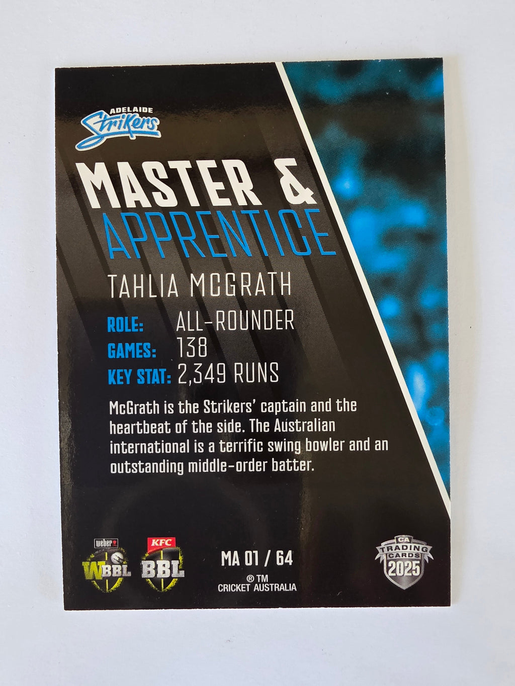 2025/26 Cricket Traders | Master & Apprentice | #MA01 | Tahlia McGrath | Striker