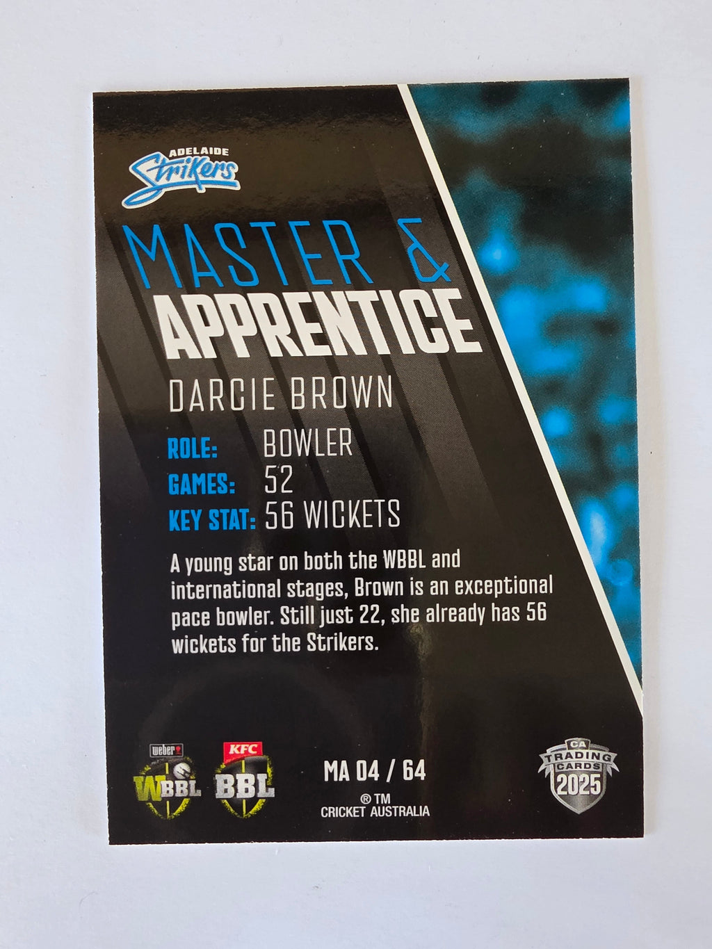 2025/26 Cricket Traders | Master & Apprentice | #MA04 | Darcie Brown | Strikers