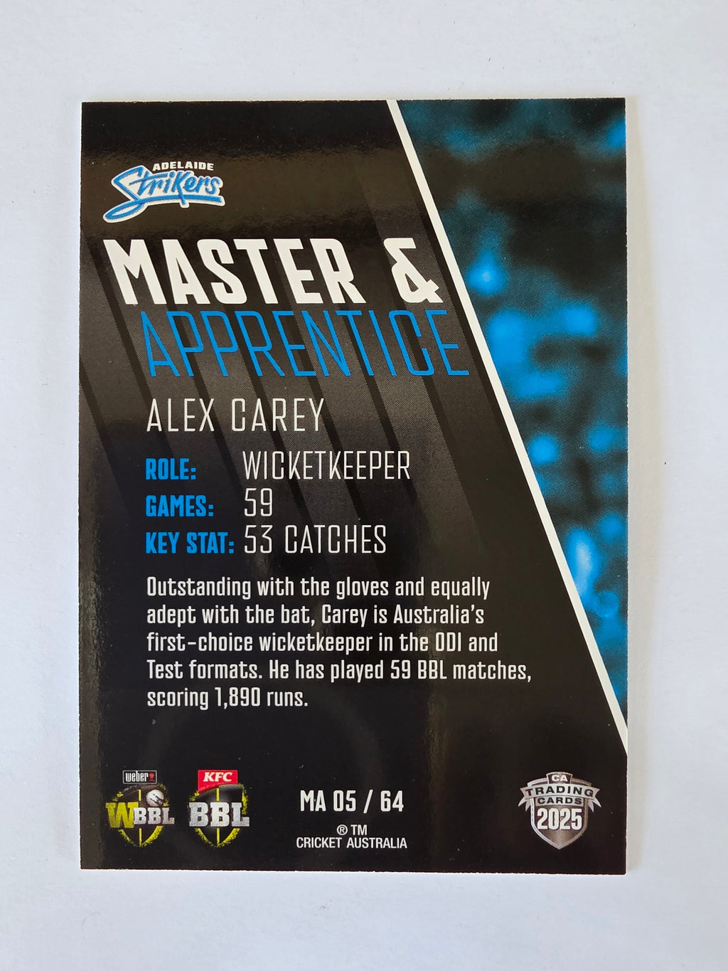 2025/26 Cricket Traders | Master & Apprentice | #MA05 | Alex Carey | Strikers