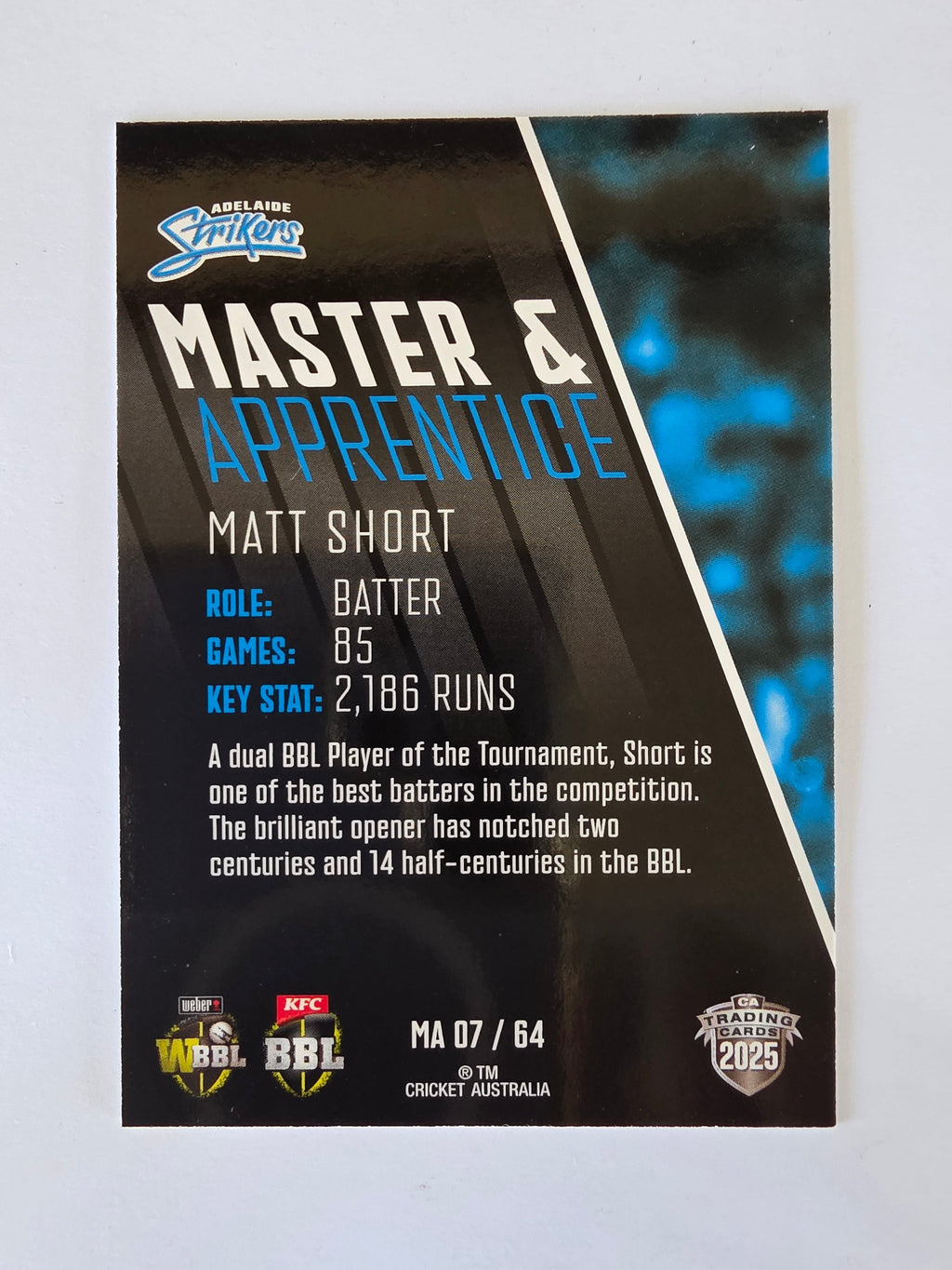 2025/26 Cricket Traders | Master & Apprentice | #MA07 | Matt Short | Strikers