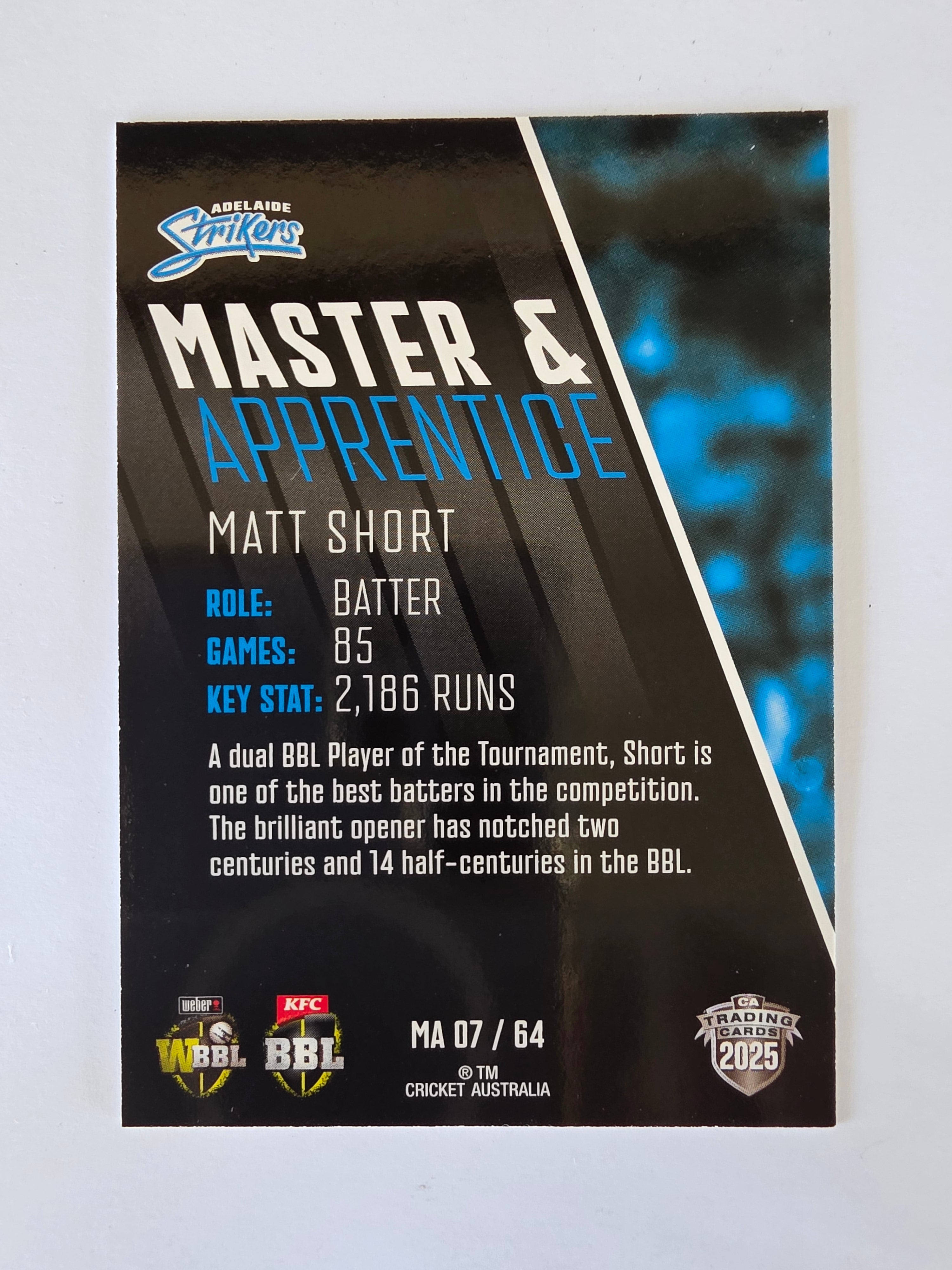 2025/26 Cricket Traders | Master & Apprentice | #MA07 | Matt Short | Strikers