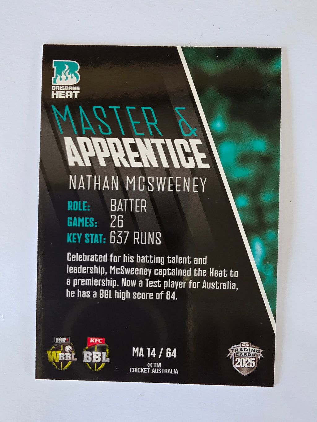 2025/26 Cricket Traders | Master & Apprentice | #MA14 | Nathan McSweeney | Heat