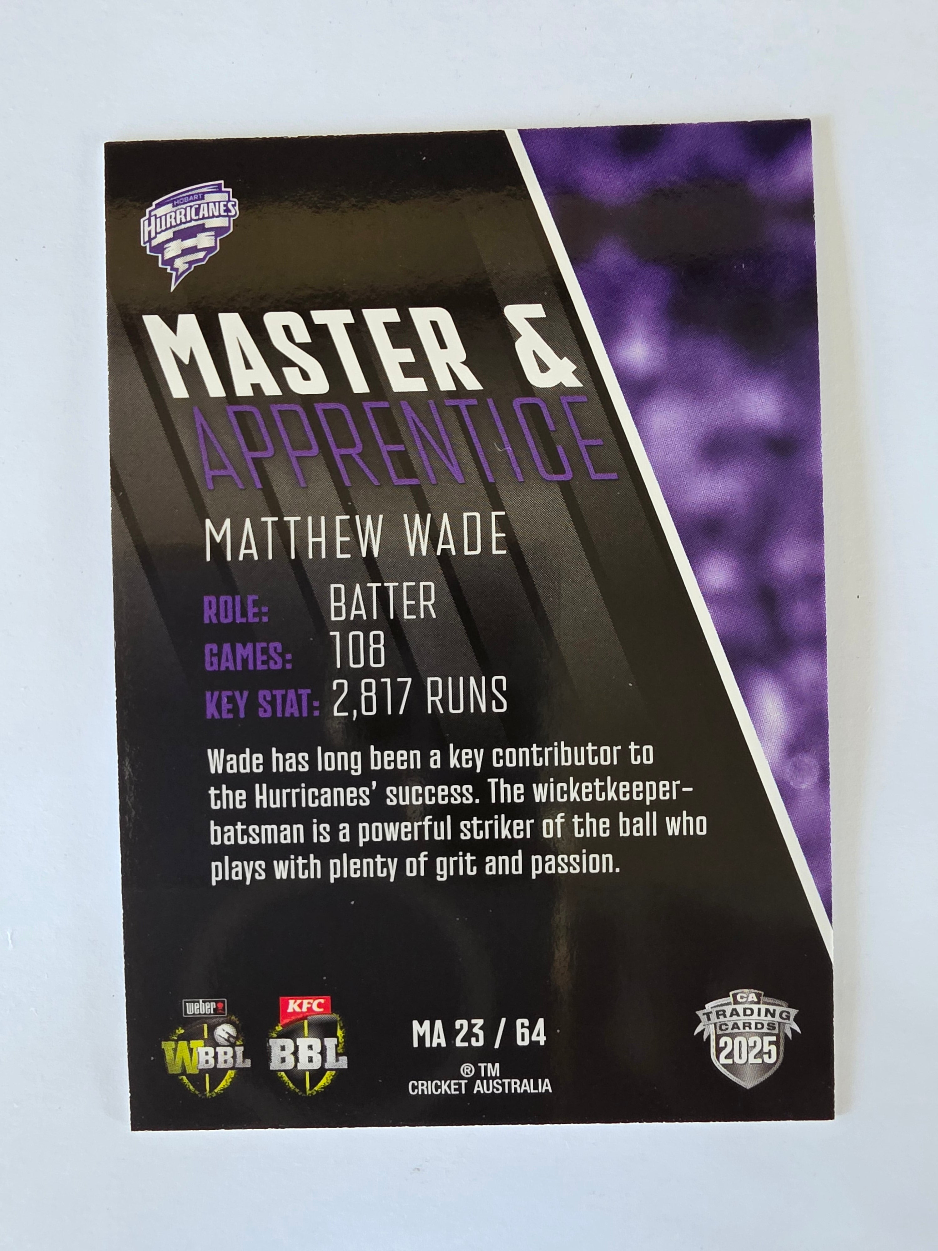 2025/26 Cricket Traders | Master & Apprentice | #MA23 | Matthew Wade | Hurricane