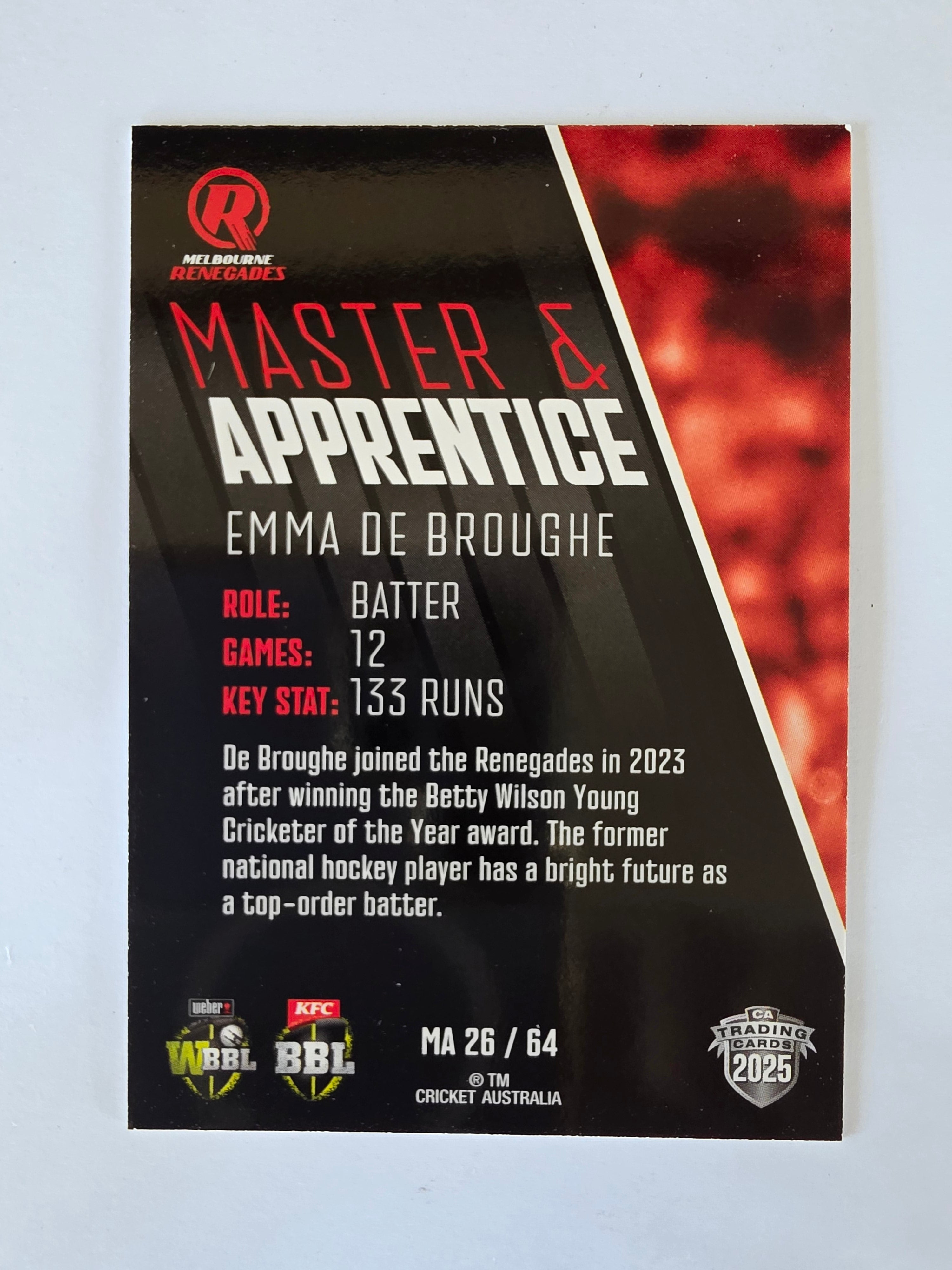 2025/26 Cricket Traders | Master & Apprentice | #MA26 | Emma De Broughe