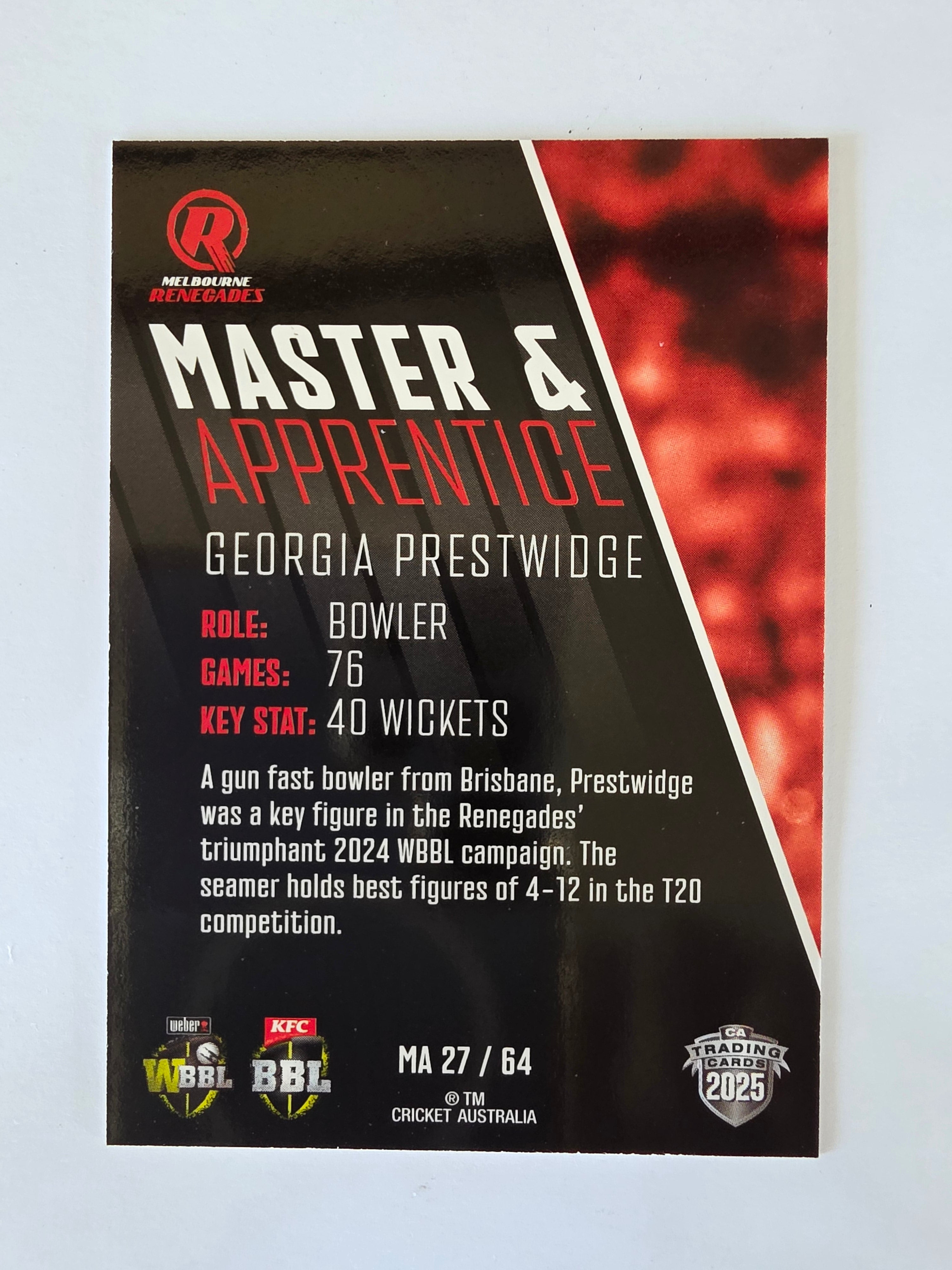 2025/26 Cricket Traders | Master & Apprentice | #MA27 | Georgia Prestwidge
