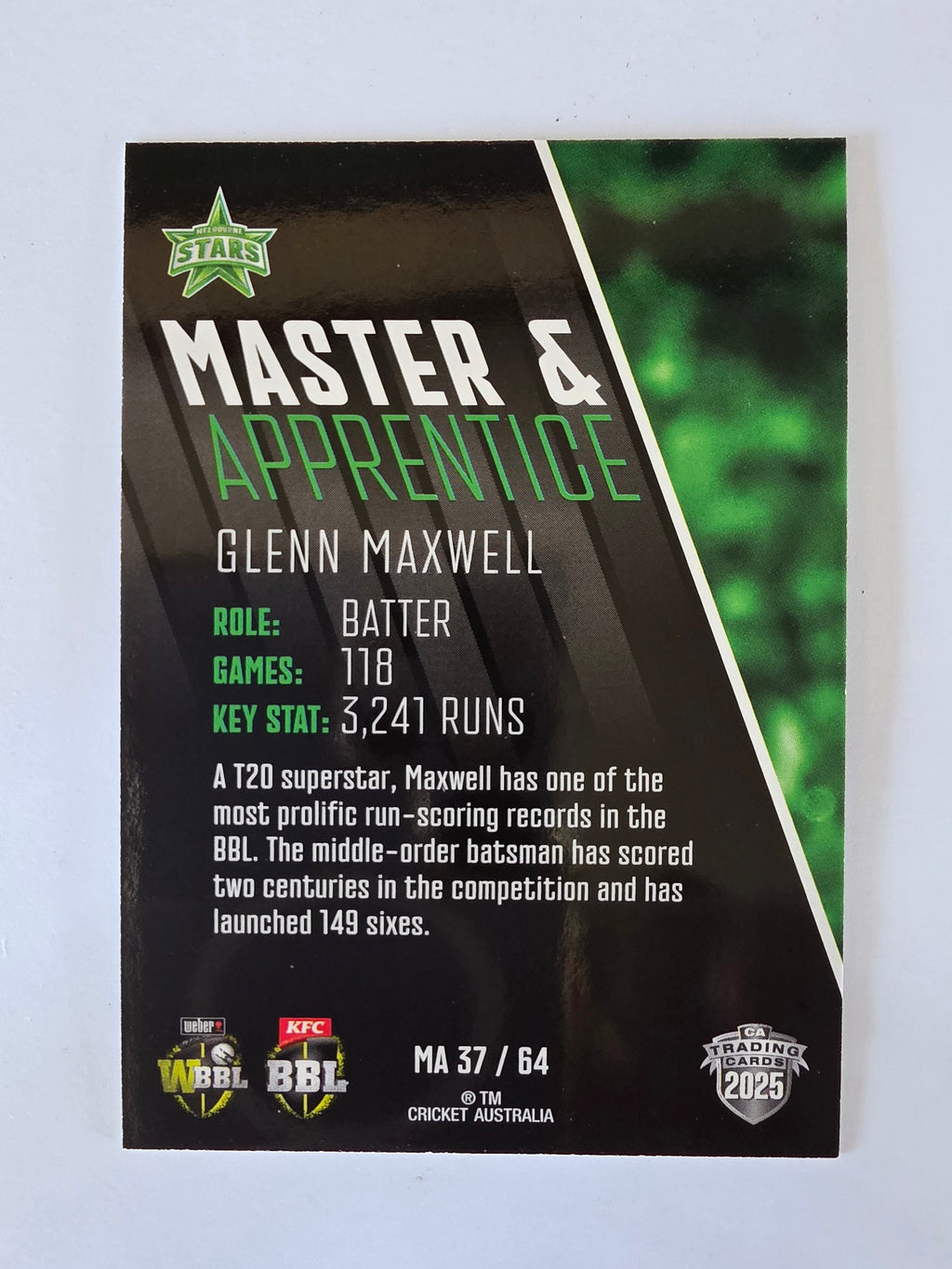 2025/26 Cricket Traders | Master & Apprentice | #MA37 | Glenn Maxwell | Stars