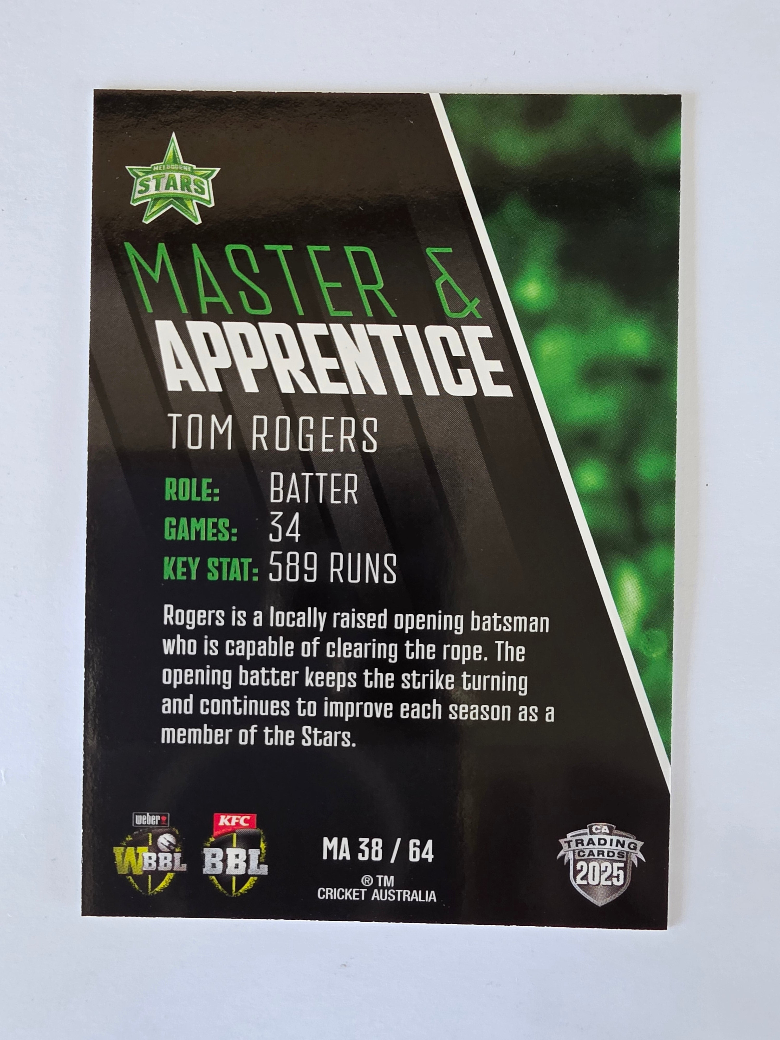 2025/26 Cricket Traders | Master & Apprentice | #MA38 | Tom Rogers | Stars