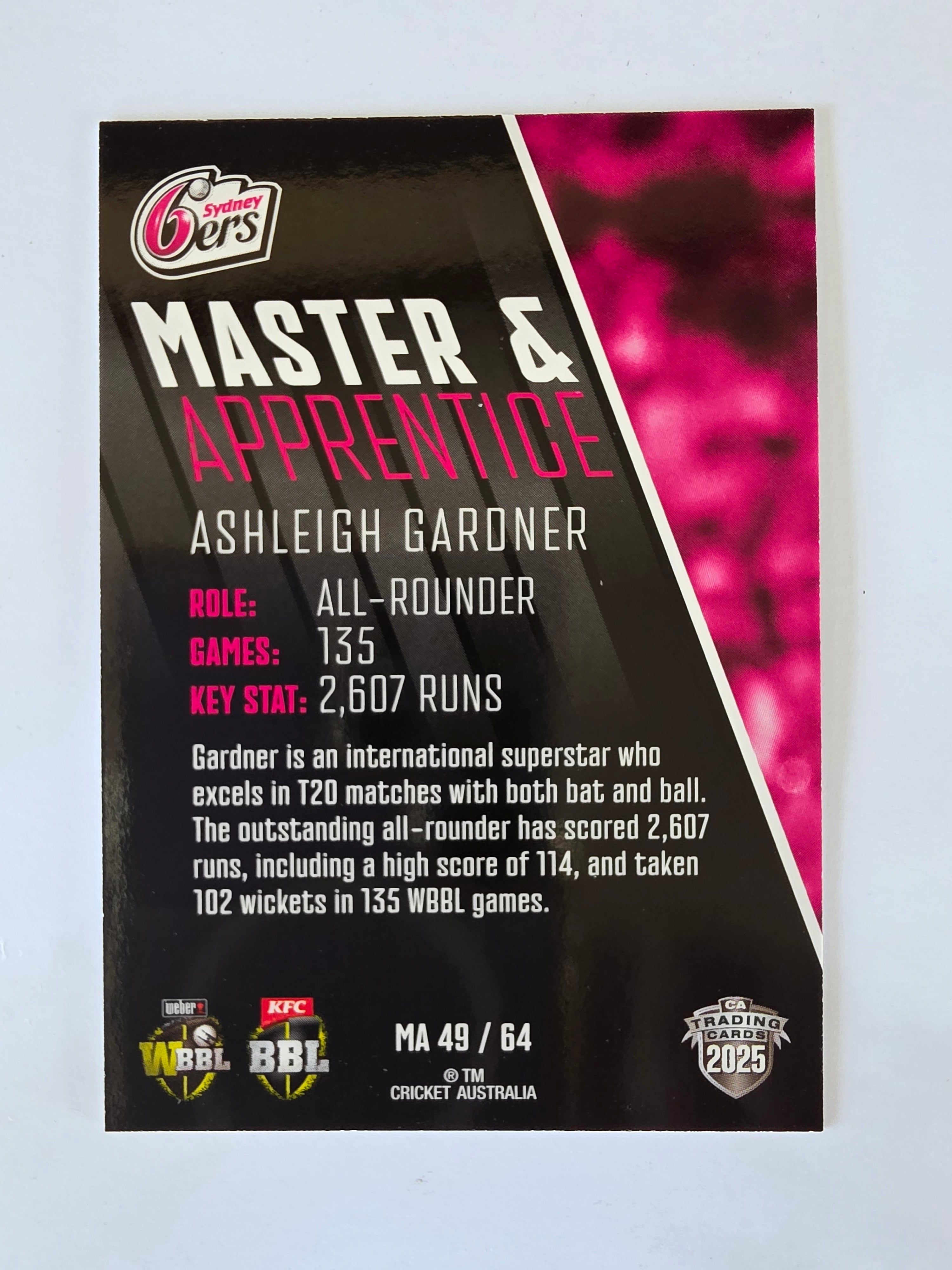 2025/26 Cricket Traders | Master & Apprentice | #MA49 | Ashleigh Gardner