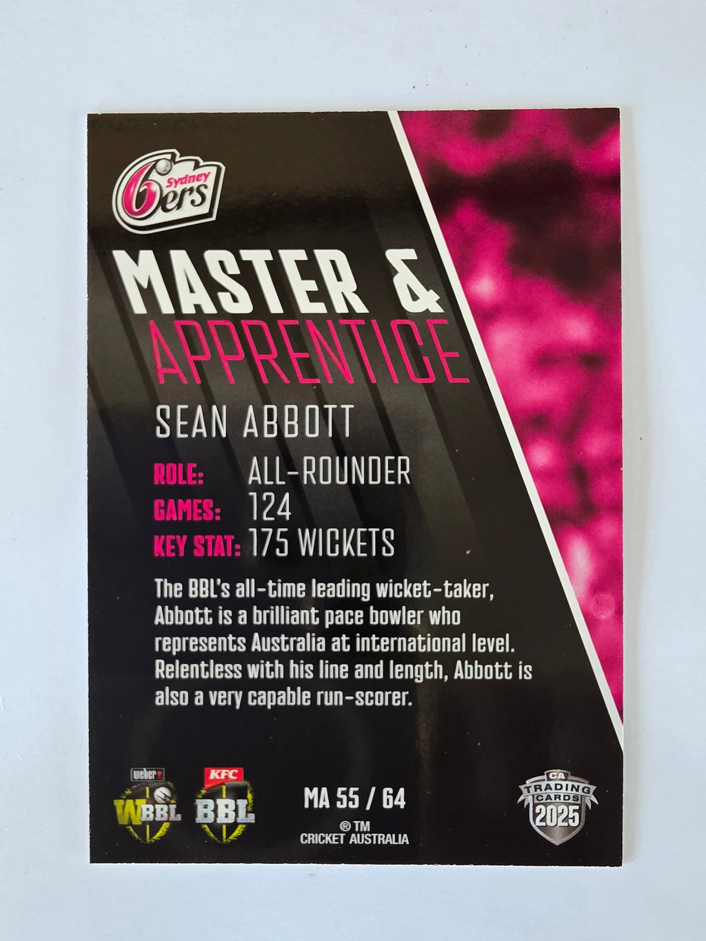 2025/26 Cricket Traders | Master & Apprentice | #MA55 | Sean Abbott | Sixers