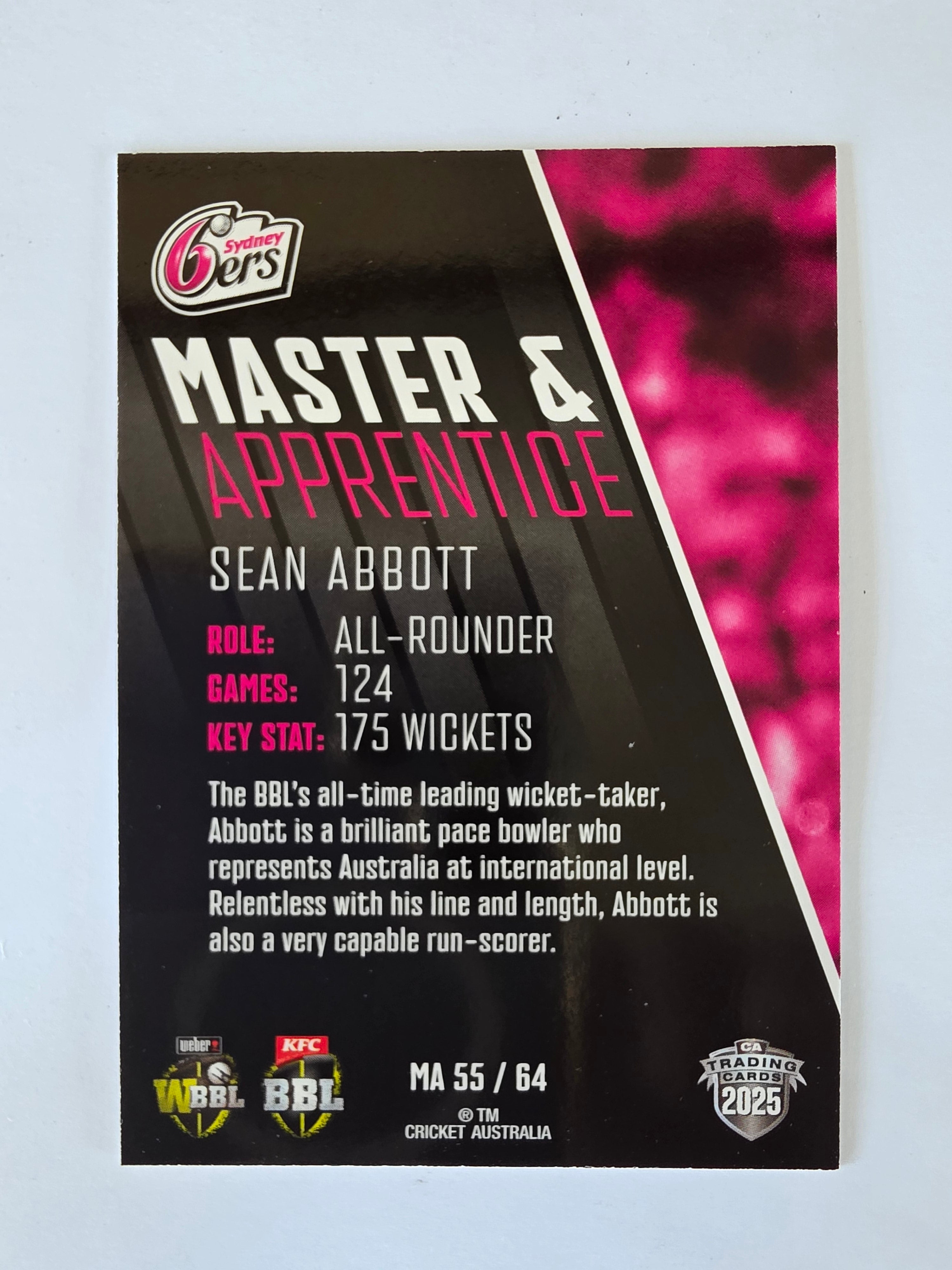 2025/26 Cricket Traders | Master & Apprentice | #MA55 | Sean Abbott | Sixers