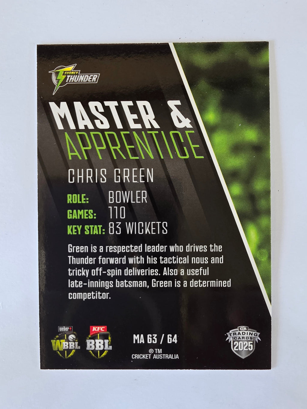 2025/26 Cricket Traders | Master & Apprentice | #MA63 | Chris Green | Thunder