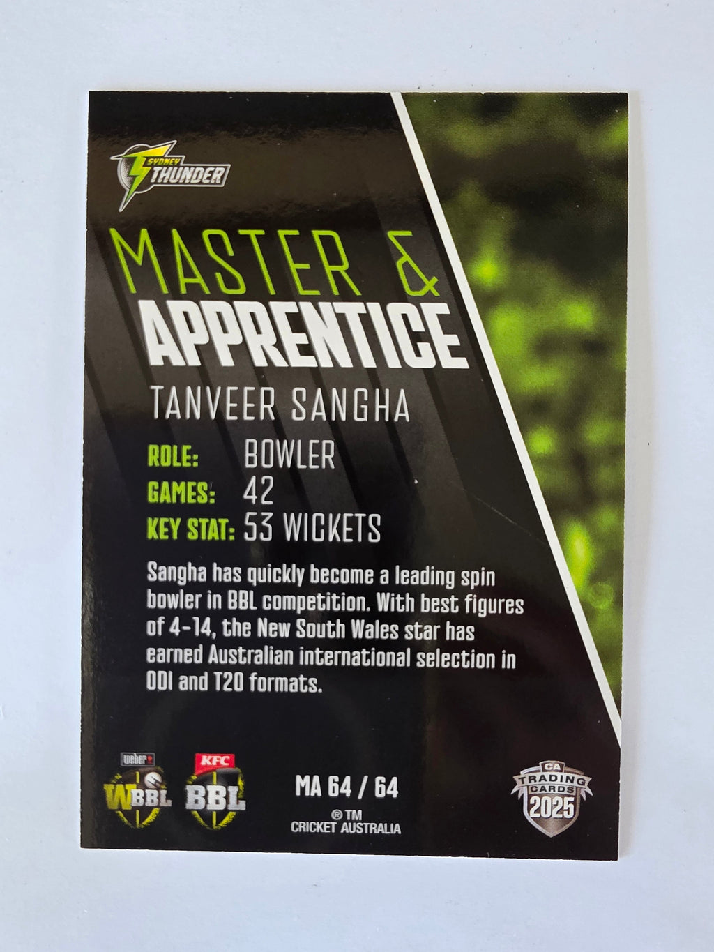 2025/26 Cricket Traders | Master & Apprentice | #MA64 | Tanveer Sangha | Thunder
