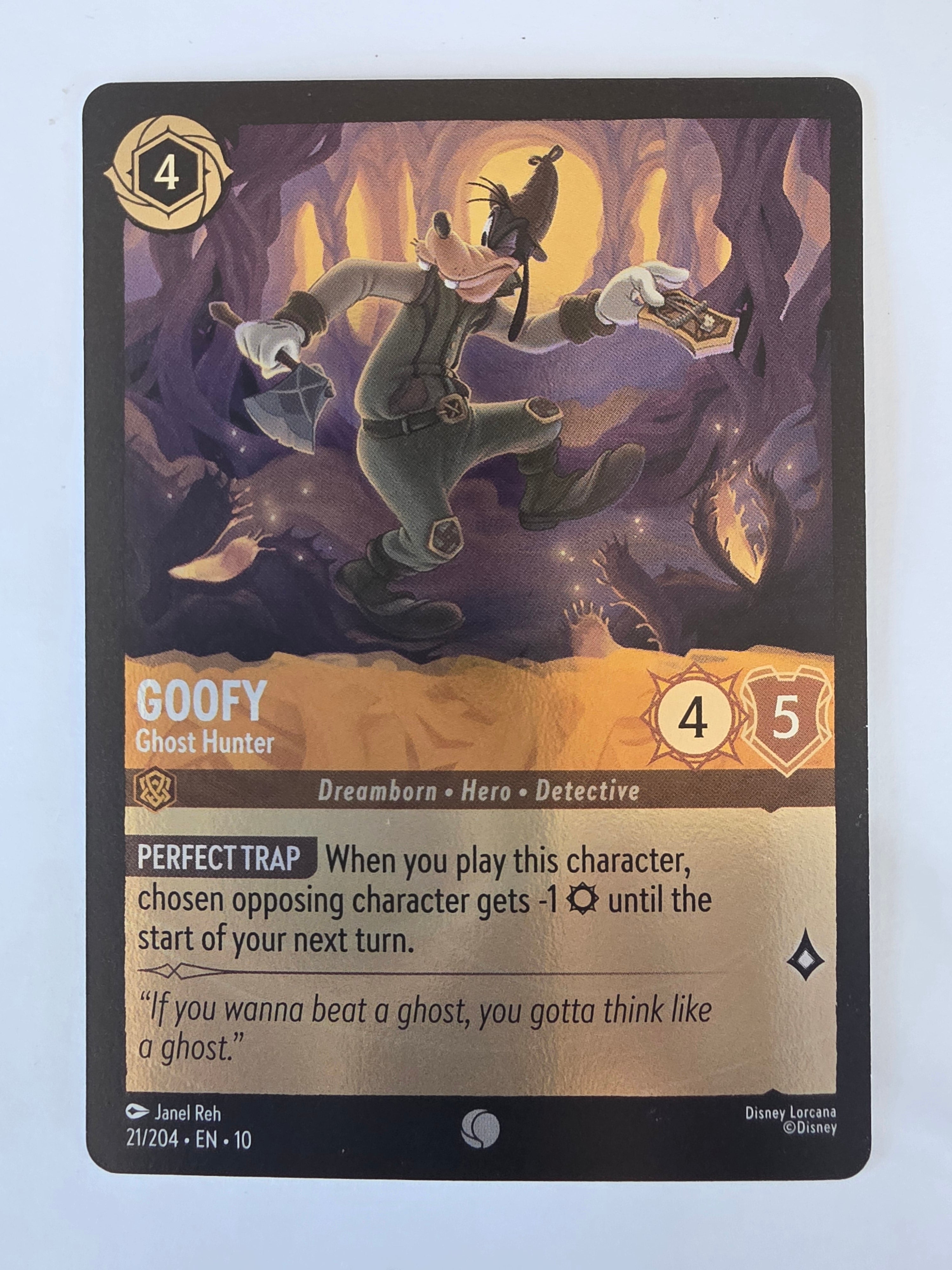 Lorcana Whispers in the Well #21/204 COLDFOIL Goofy - Ghost Hunter | Common