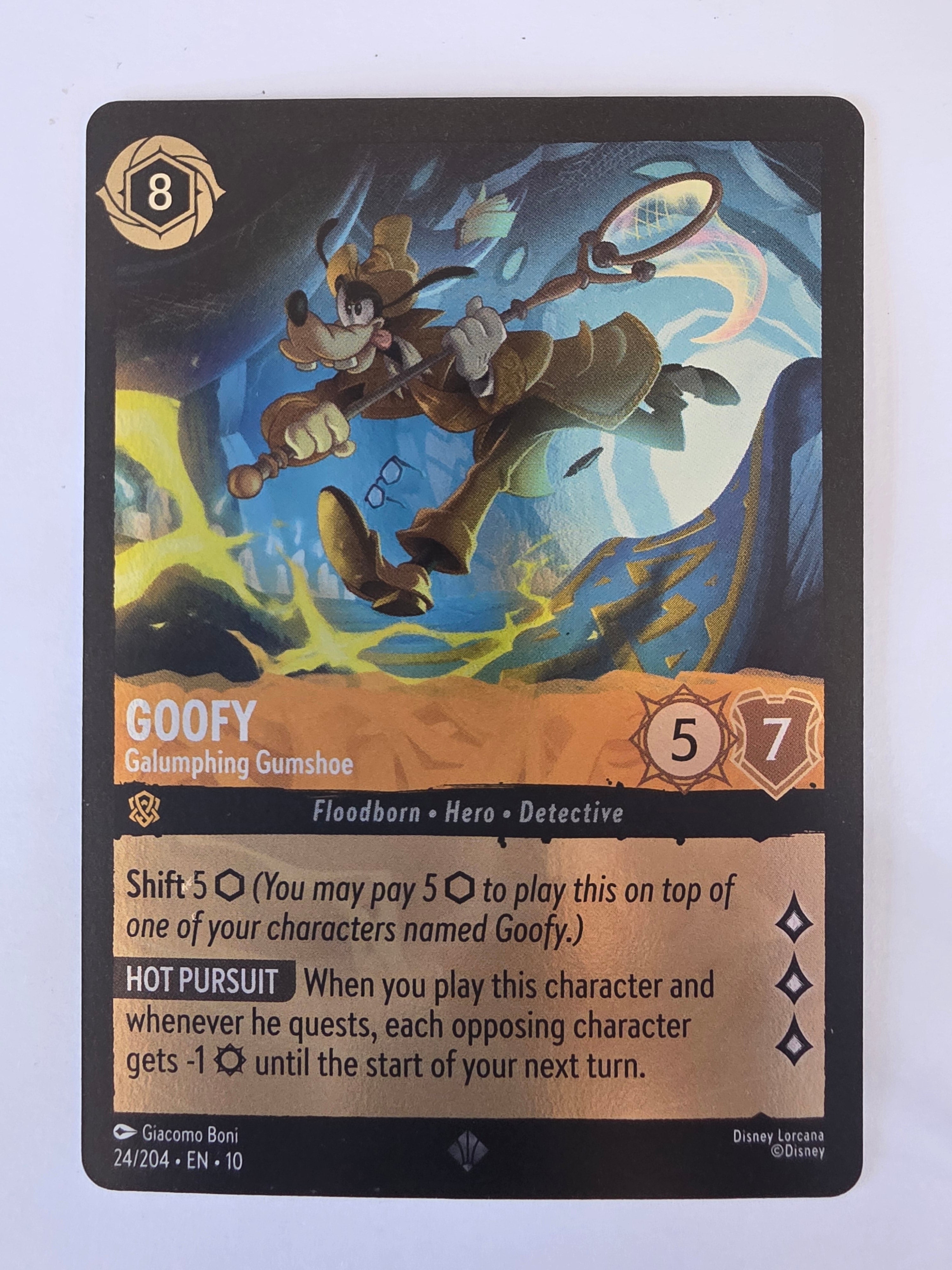 Lorcana Whispers in the Well #24/204 COLDFOIL Goofy - Galumphing Gumshoe | Super Rare