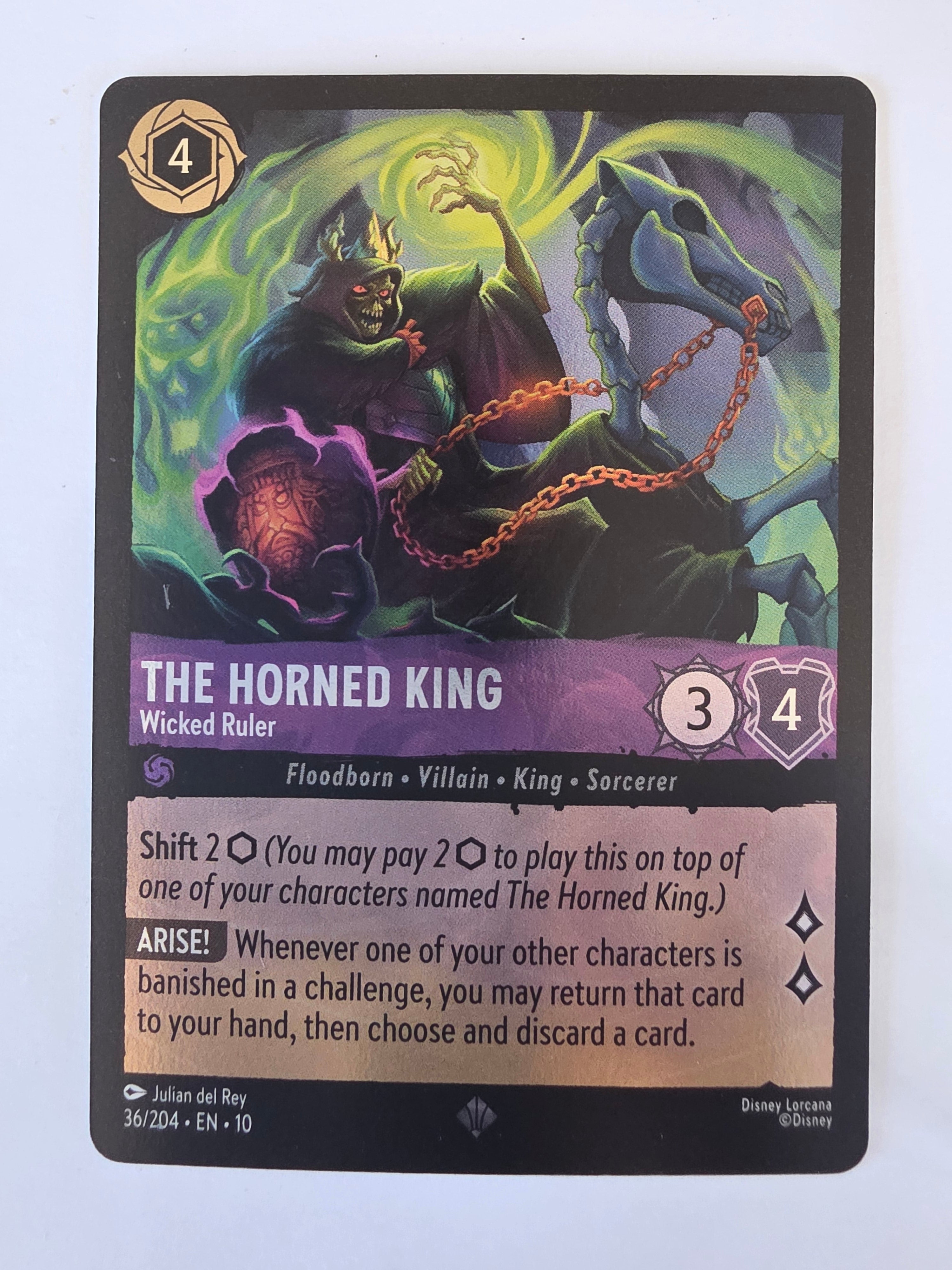 Lorcana Whispers in the Well #36/204 COLDFOIL The Horned King - Wicked Ruler | Super Rare