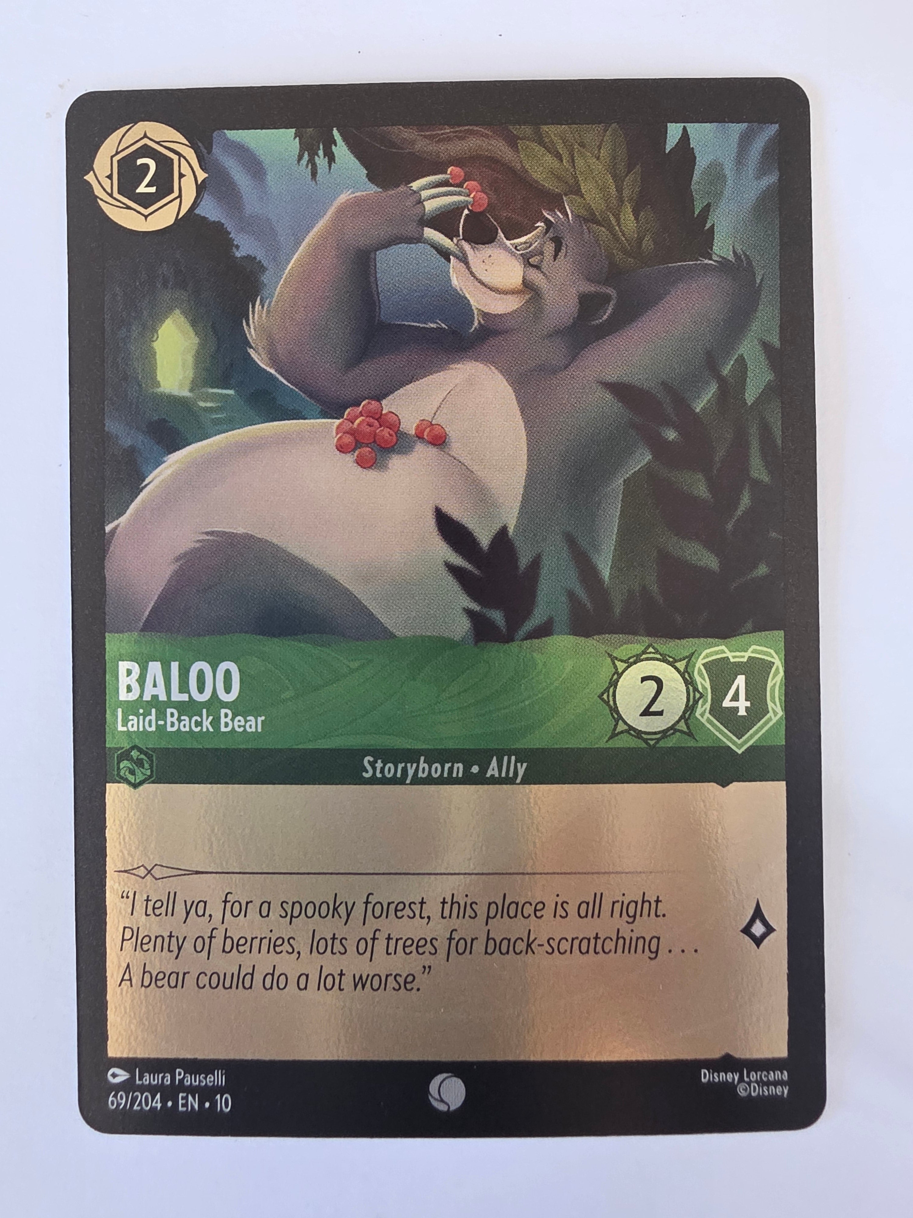 Lorcana Whispers in the Well #69/204 COLDFOIL Baloo - Laid-Back Bear | Common