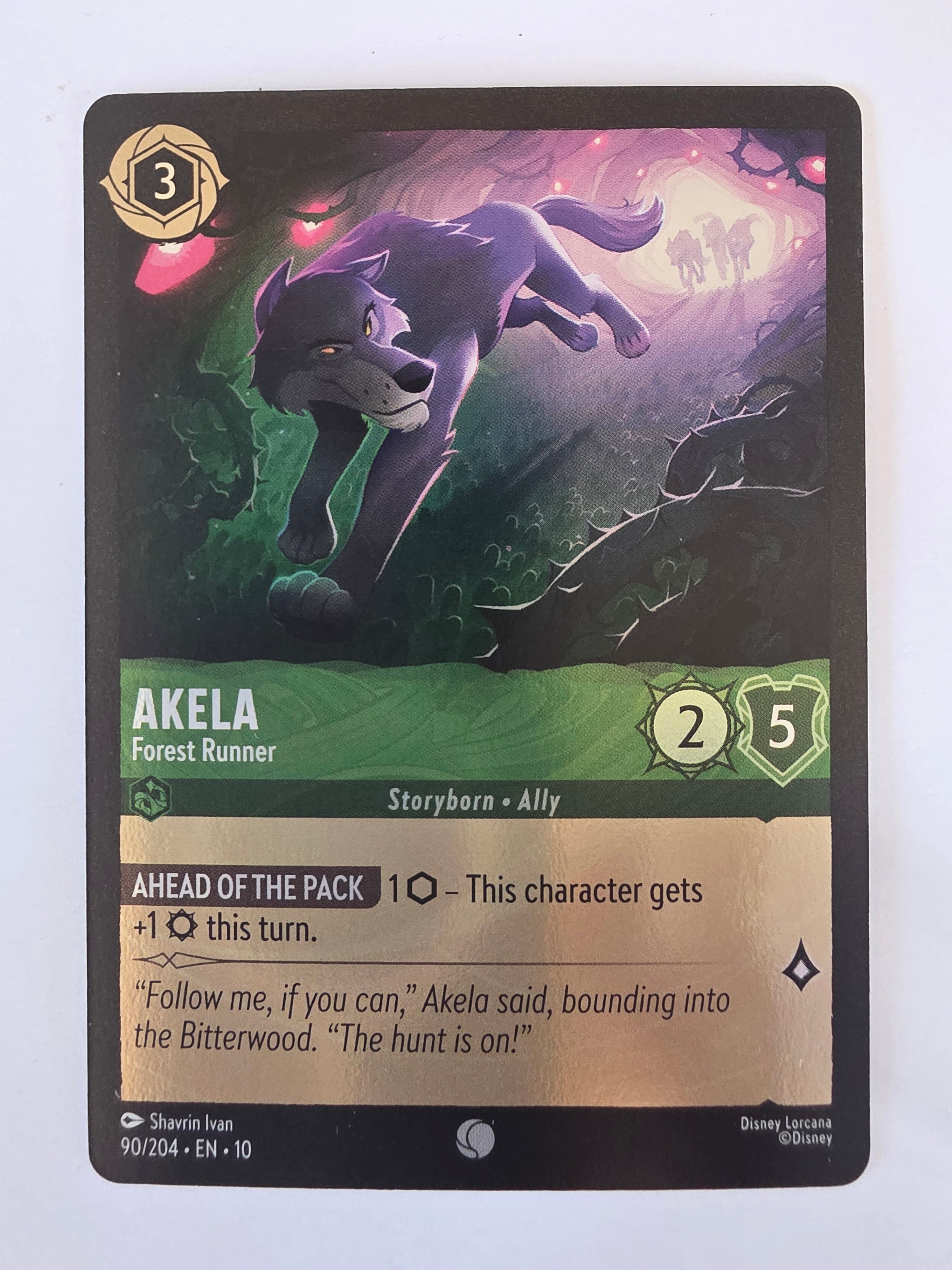 Lorcana Whispers in the Well #90/204 COLDFOIL Akela - Forest Runner | Common