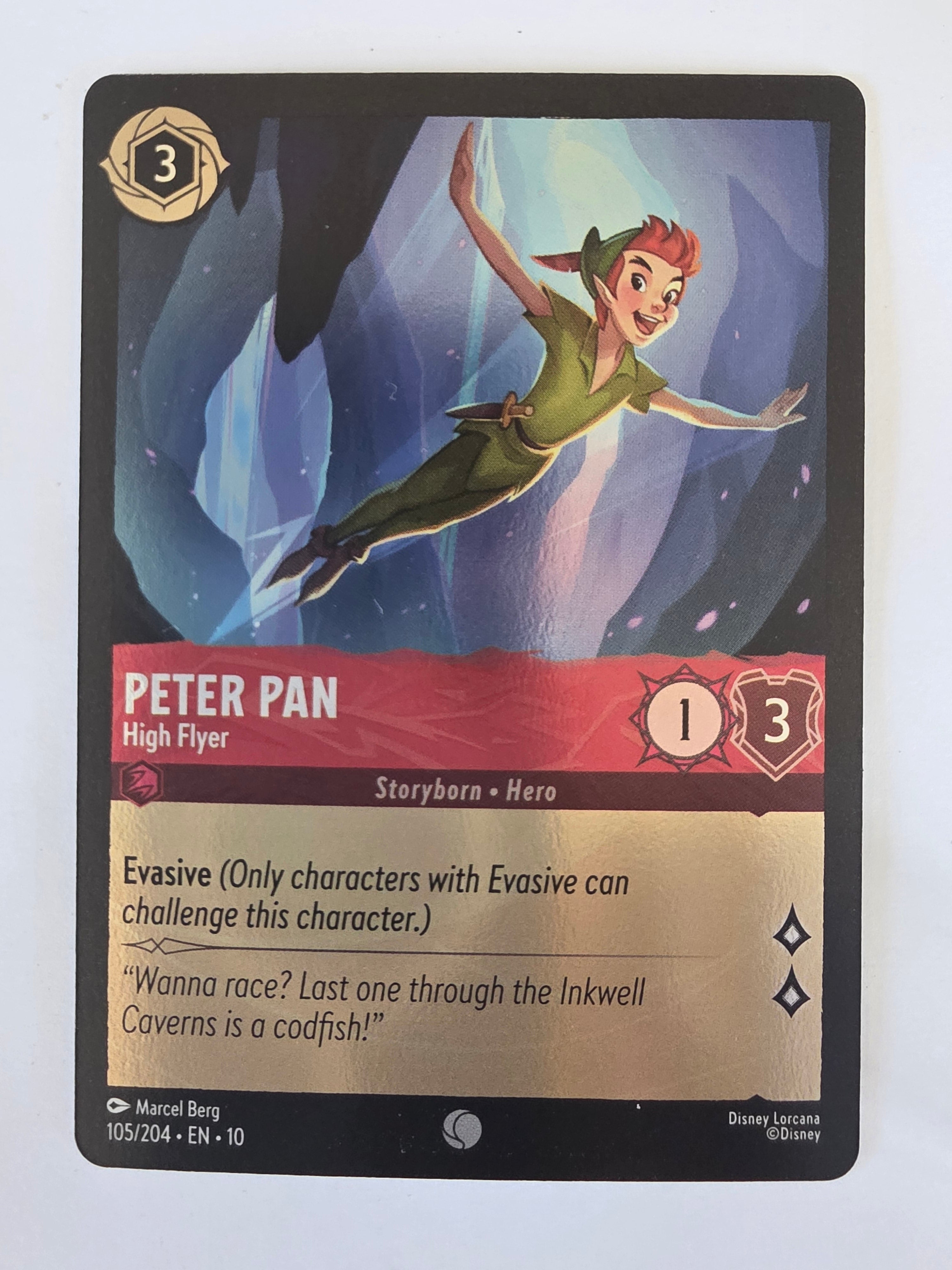 Lorcana Whispers in the Well #105/204 COLDFOIL Peter Pan - High Flyer | Common