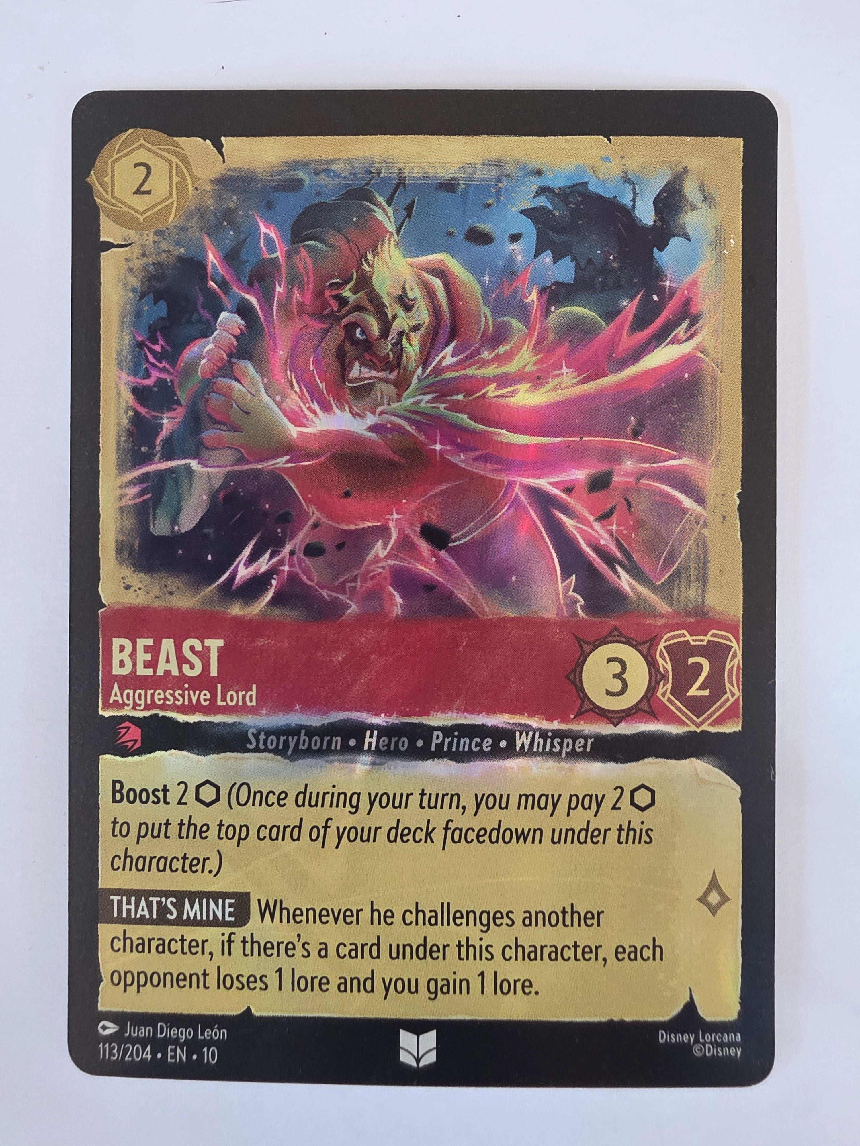 Lorcana Whispers in the Well #113/204 COLDFOIL Beast - Aggressive Lord |Uncommon