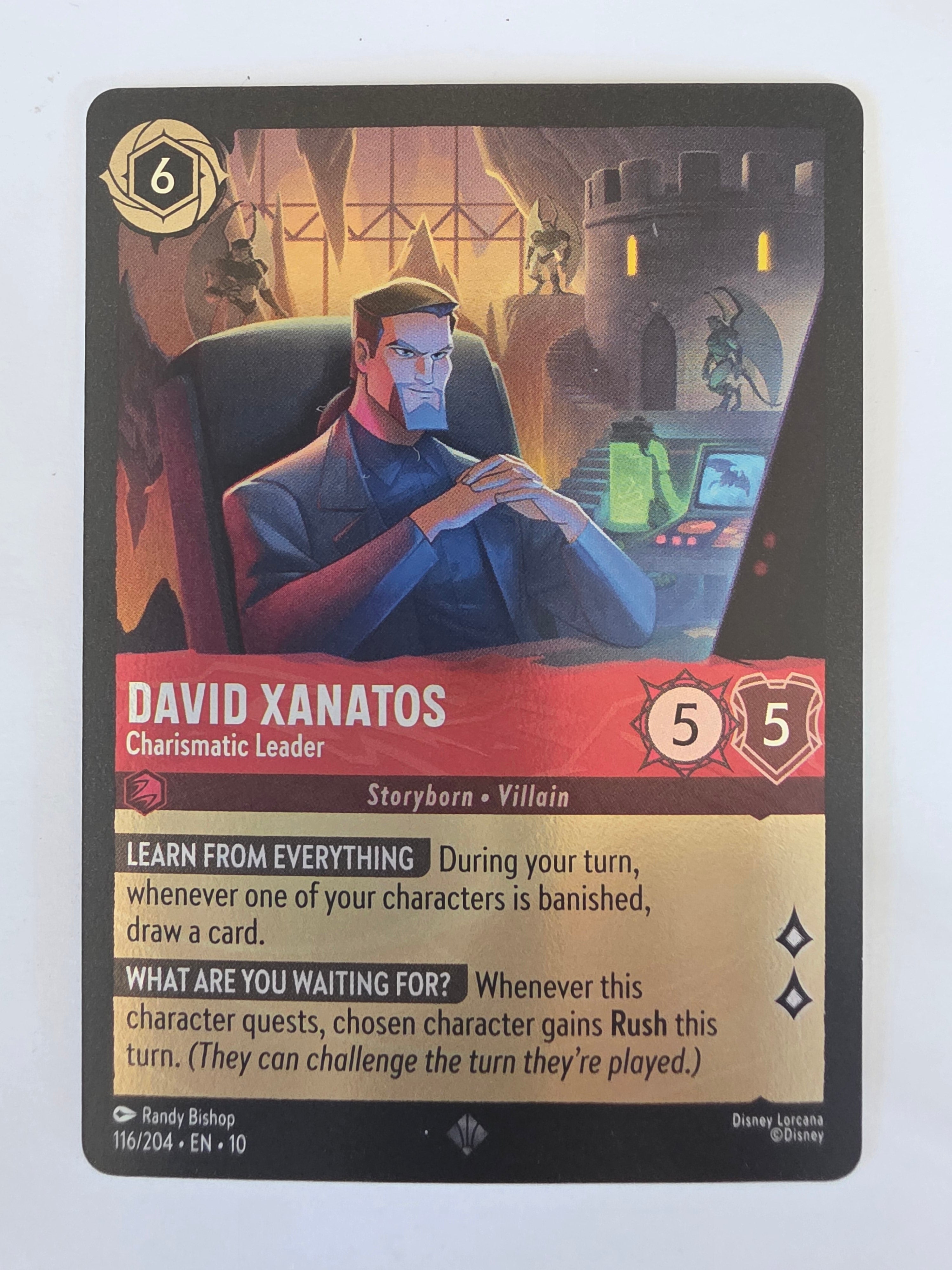 Lorcana Whispers in the Well #116/204 COLDFOIL David Xanatos - Charismatic Leader | Super Rare