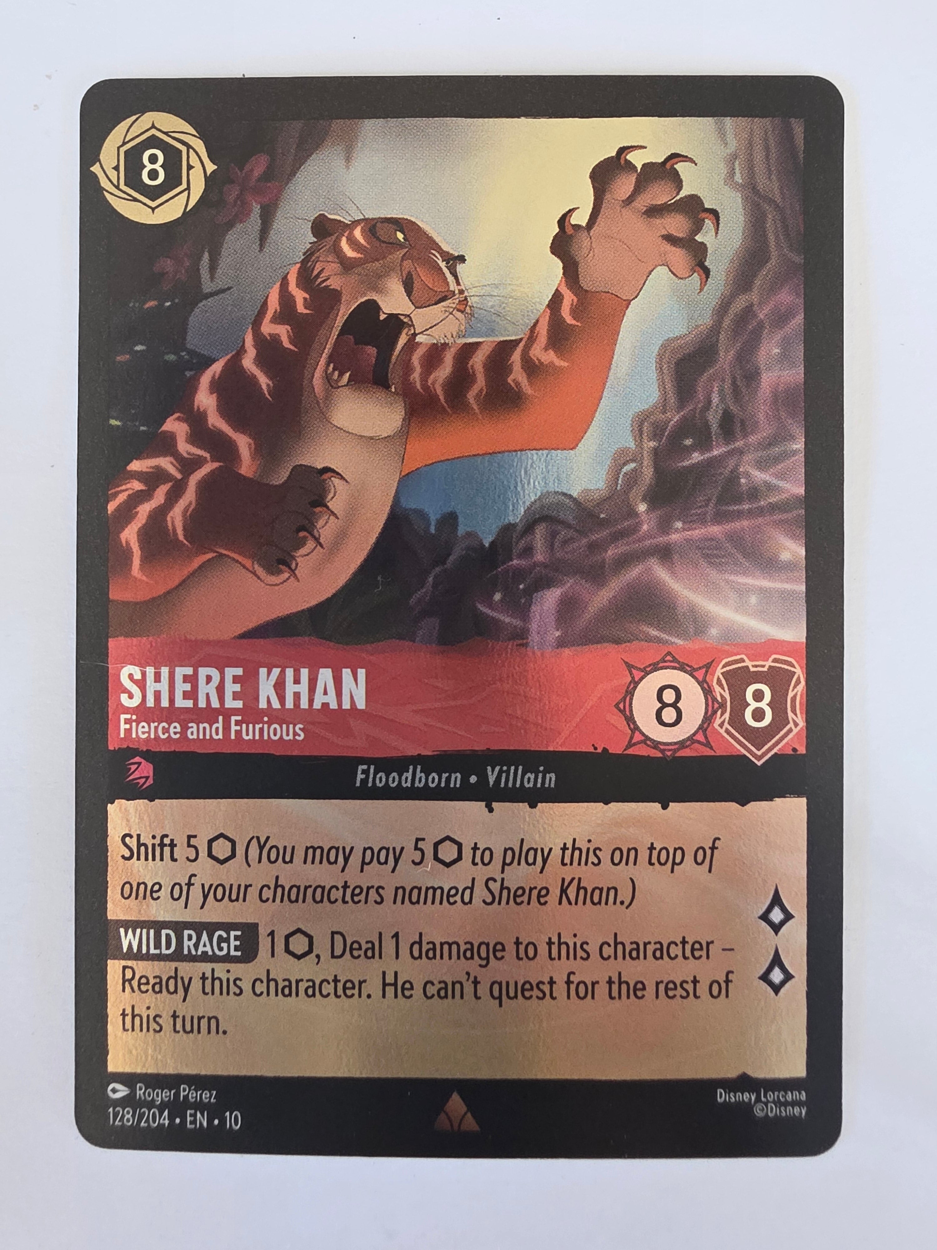 Lorcana Whispers in the Well #128/204 COLDFOIL Shere Khan - Fiere and Furious | Rare