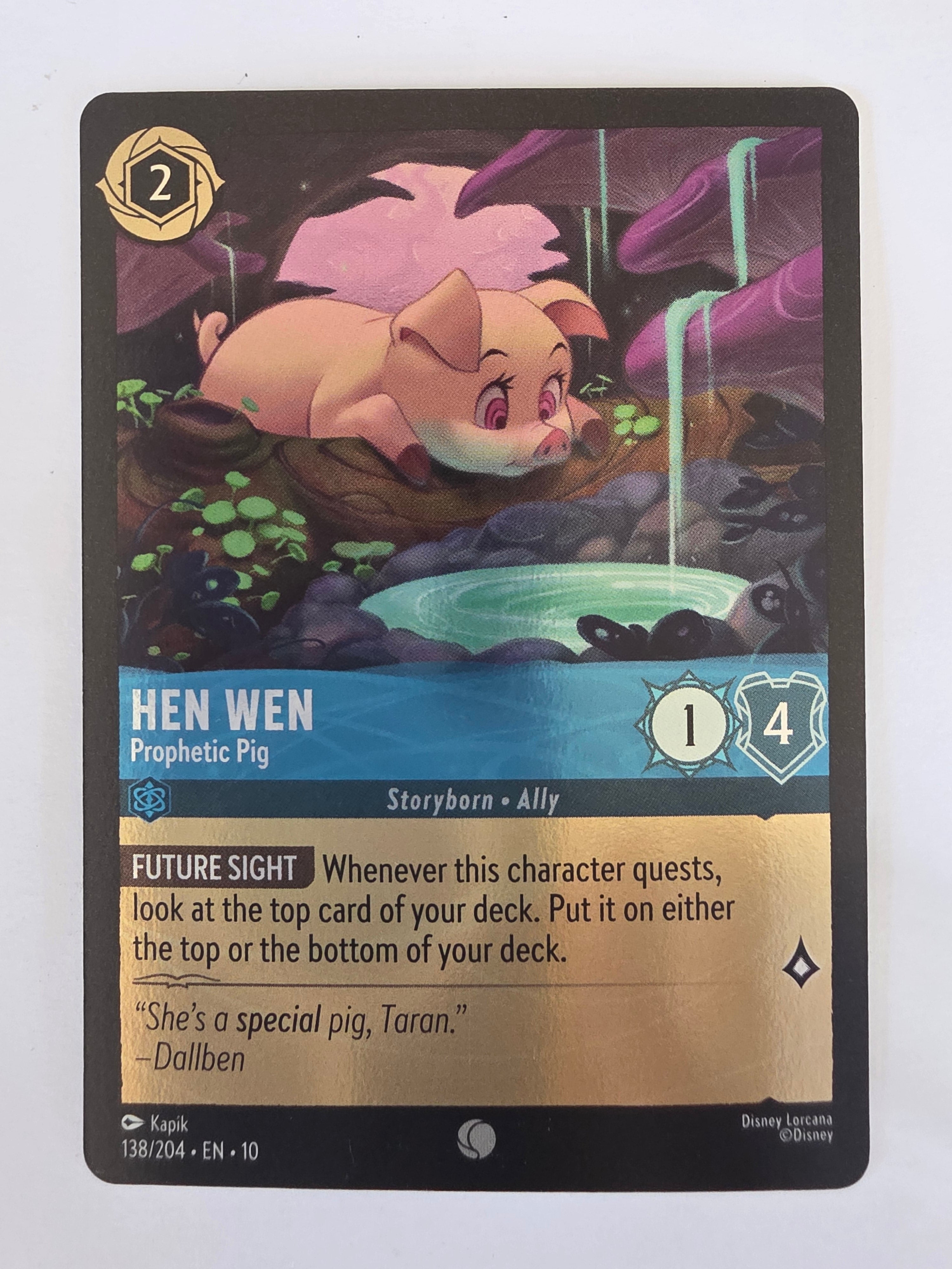 Lorcana Whispers in the Well #138/204 COLDFOIL Hen Wen - Prophetic Pig | Common