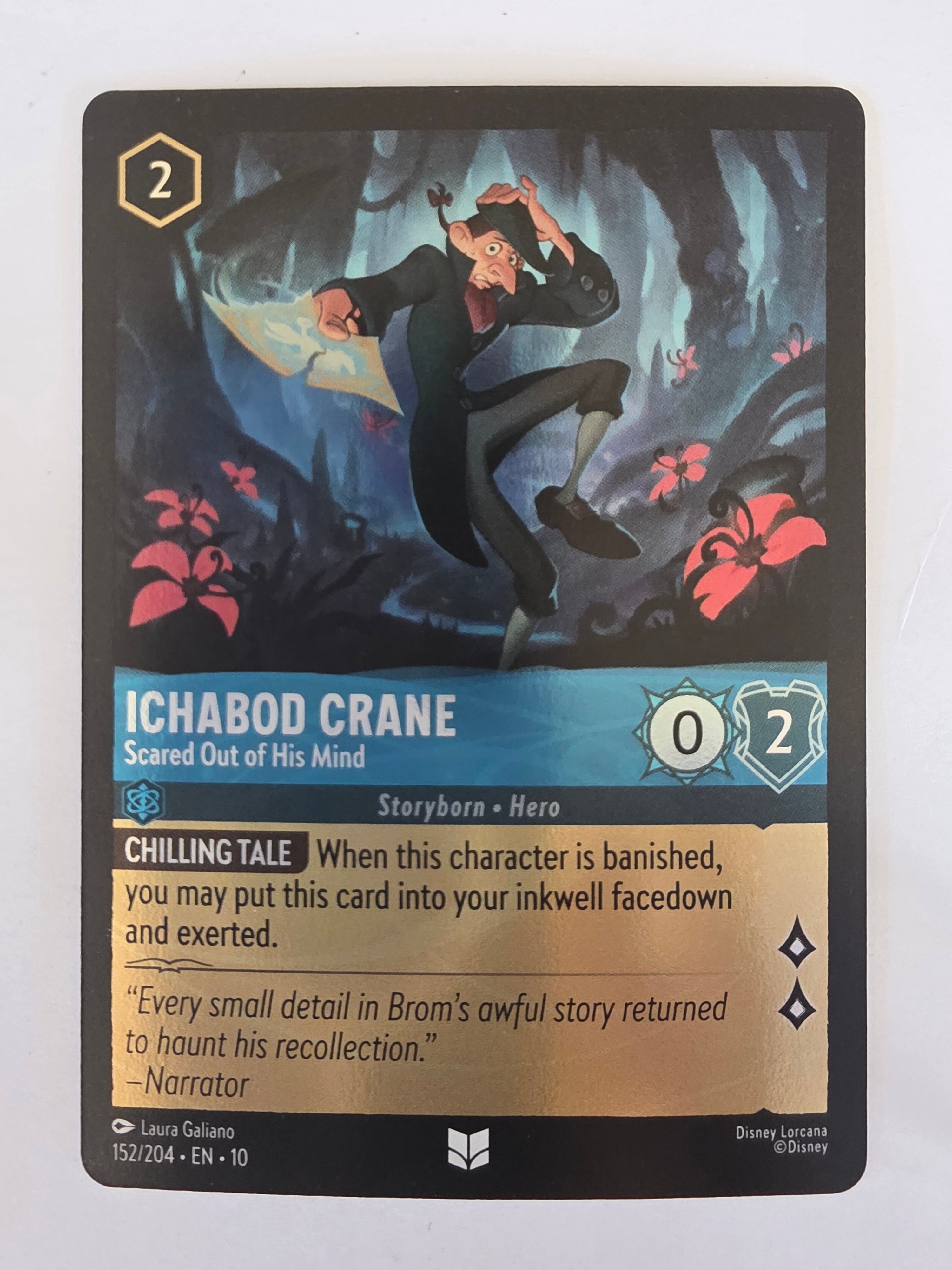 Lorcana Whispers in the Well #152/204 COLDFOIL Ichabod Crane - Scared Out of His Mind | Uncommon