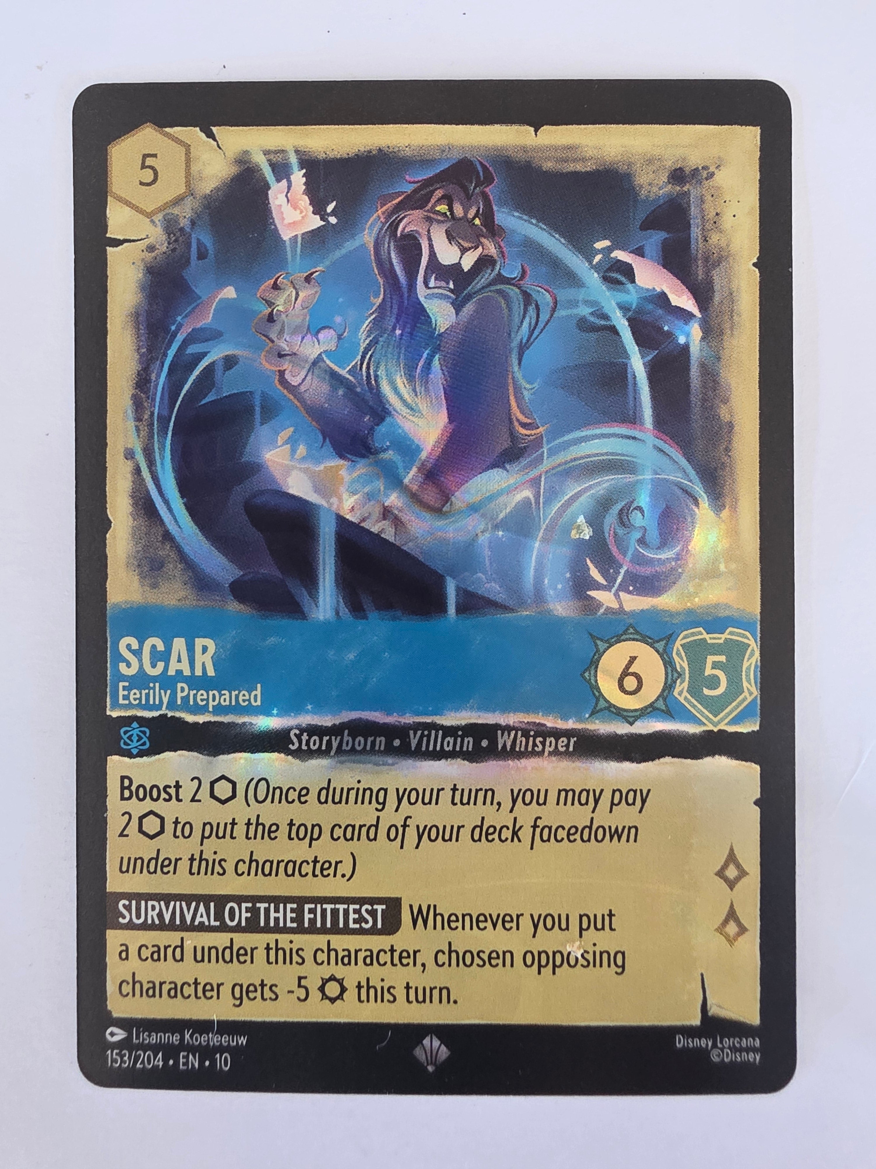 Lorcana Whispers in the Well #153/204 COLDFOIL Scar - Eerily Prepared | Super Rare