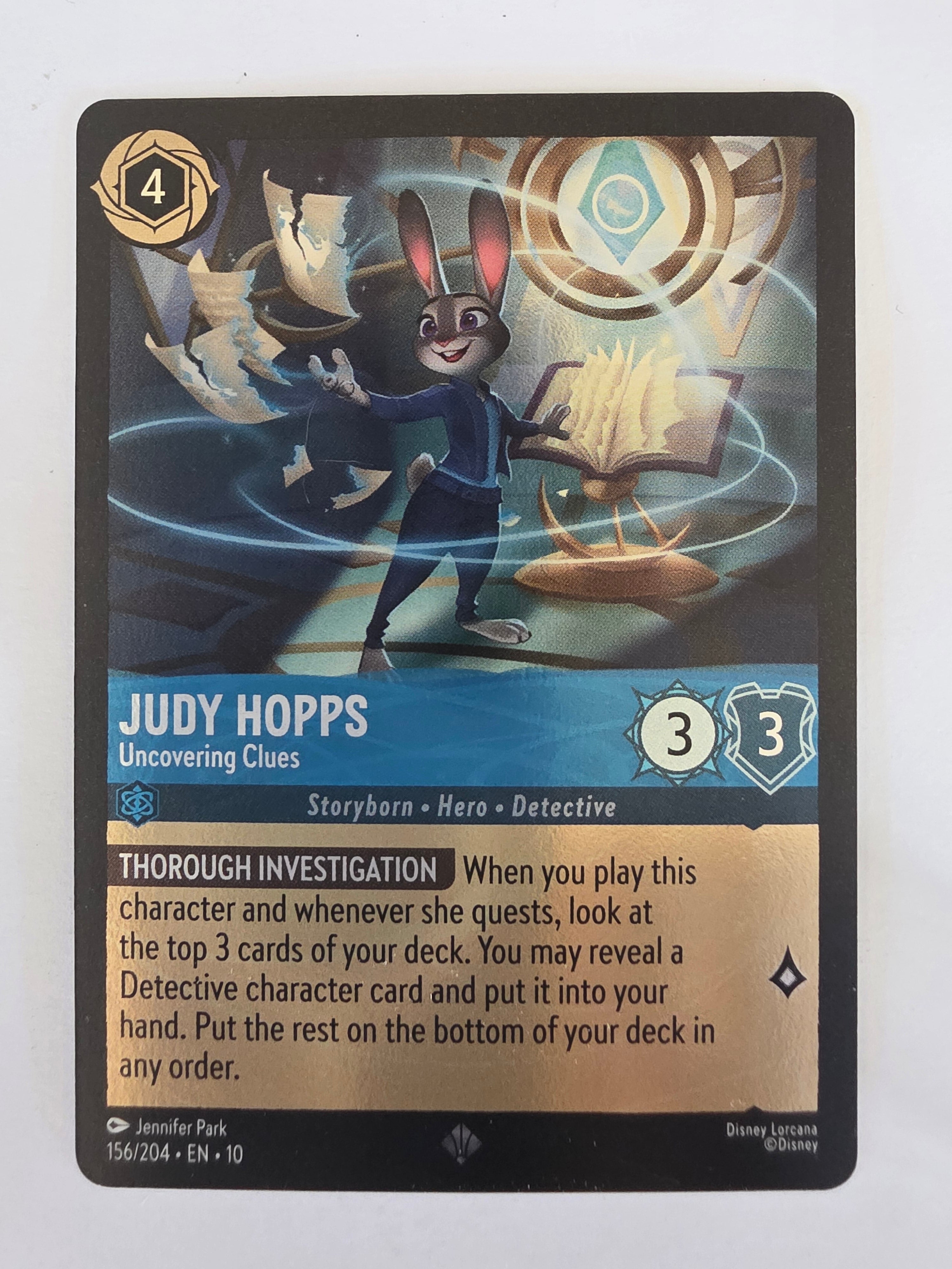 Lorcana Whispers in the Well #156/204 COLDFOIL Judy Hopps - Unconvering Clues | Super Rare