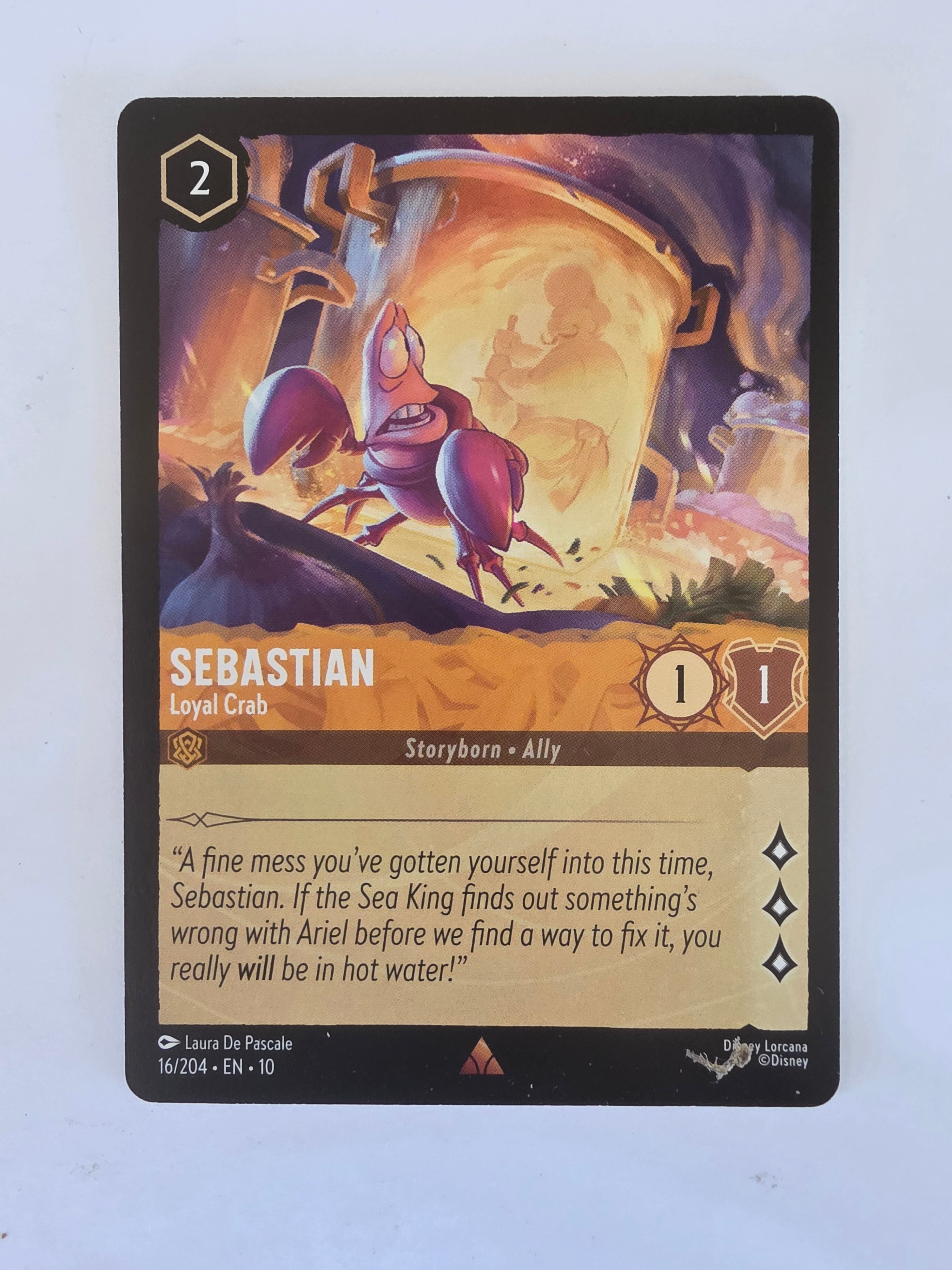 Lorcana Whispers in the Well #16/204 Sebastian - Loyal Crab | Rare