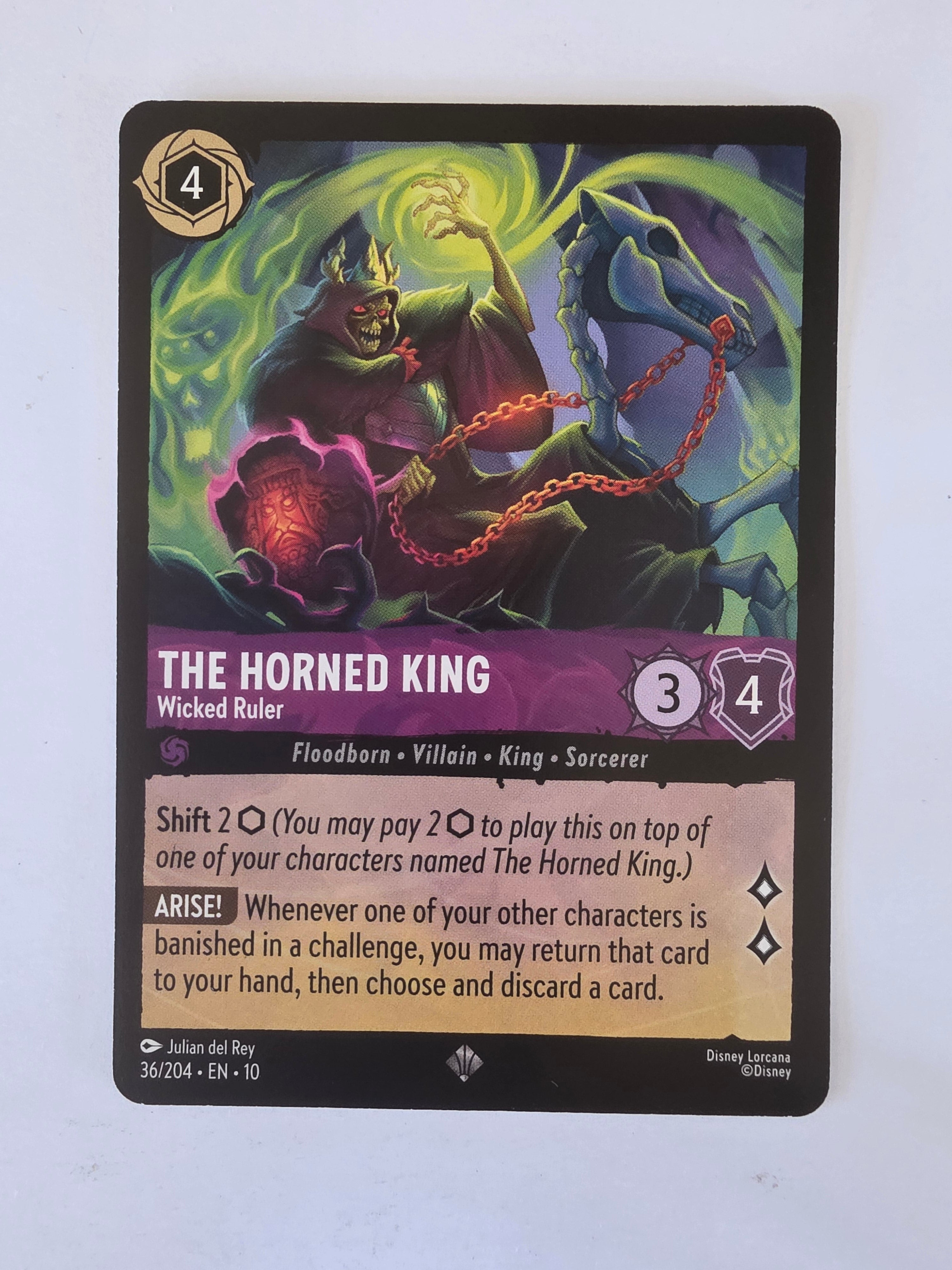 Lorcana Whispers in the Well #36/204 The Horned King - Wicked Ruler |Super Rare