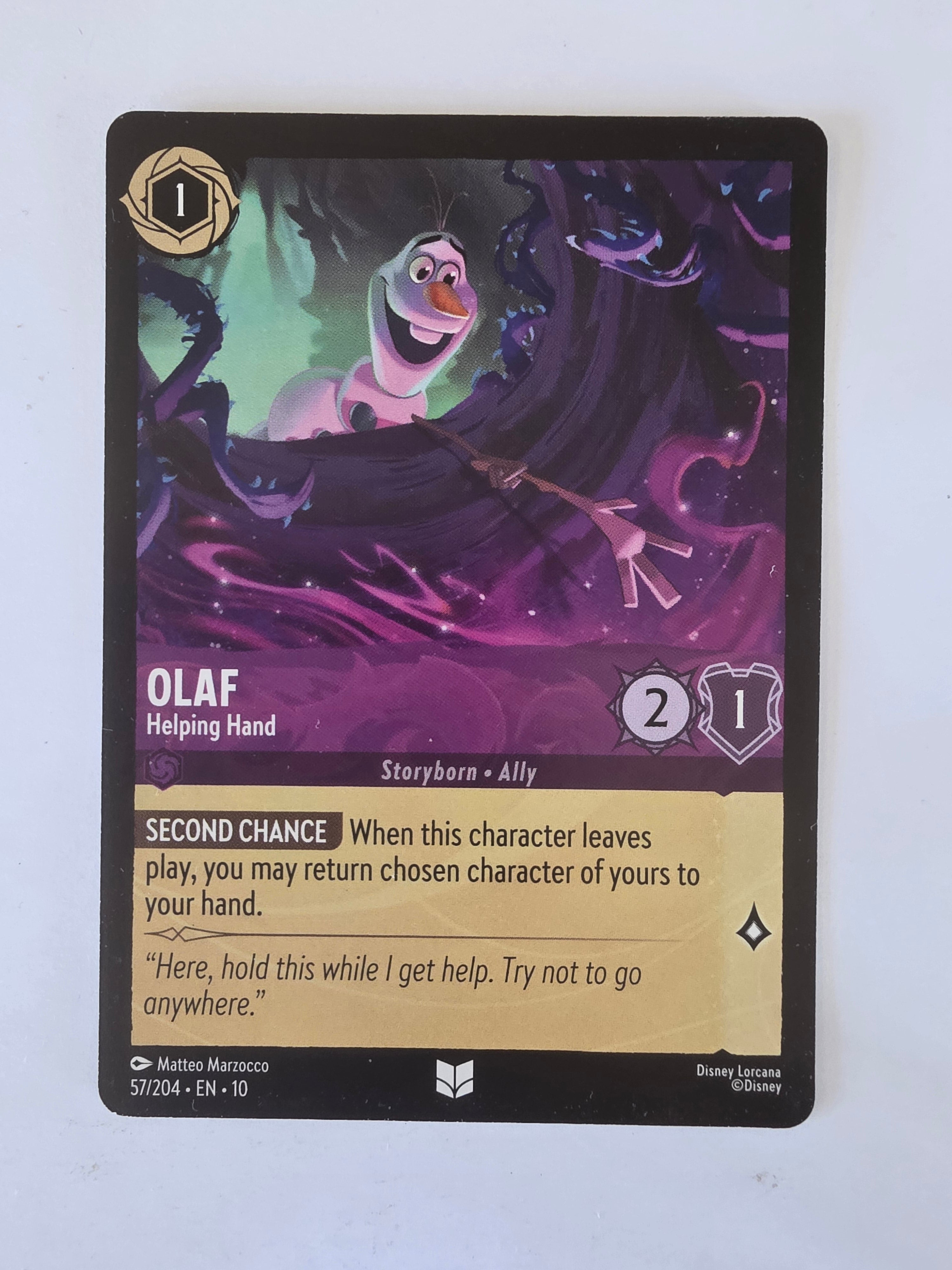 Lorcana Whispers in the Well #57/204 Olaf - Helping Hand | Uncommon